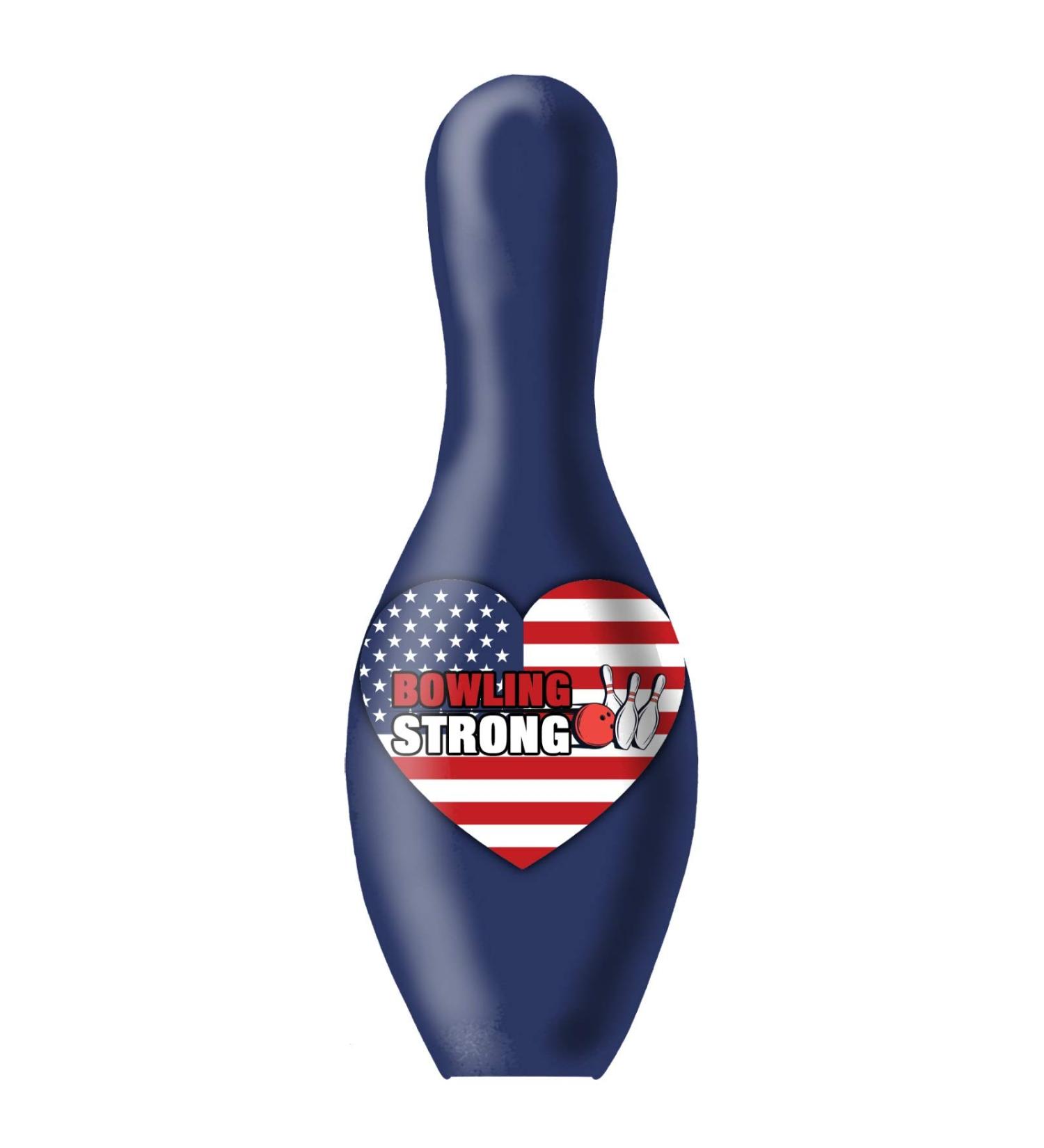 Bowling Strong USA Heart Bowling Pin