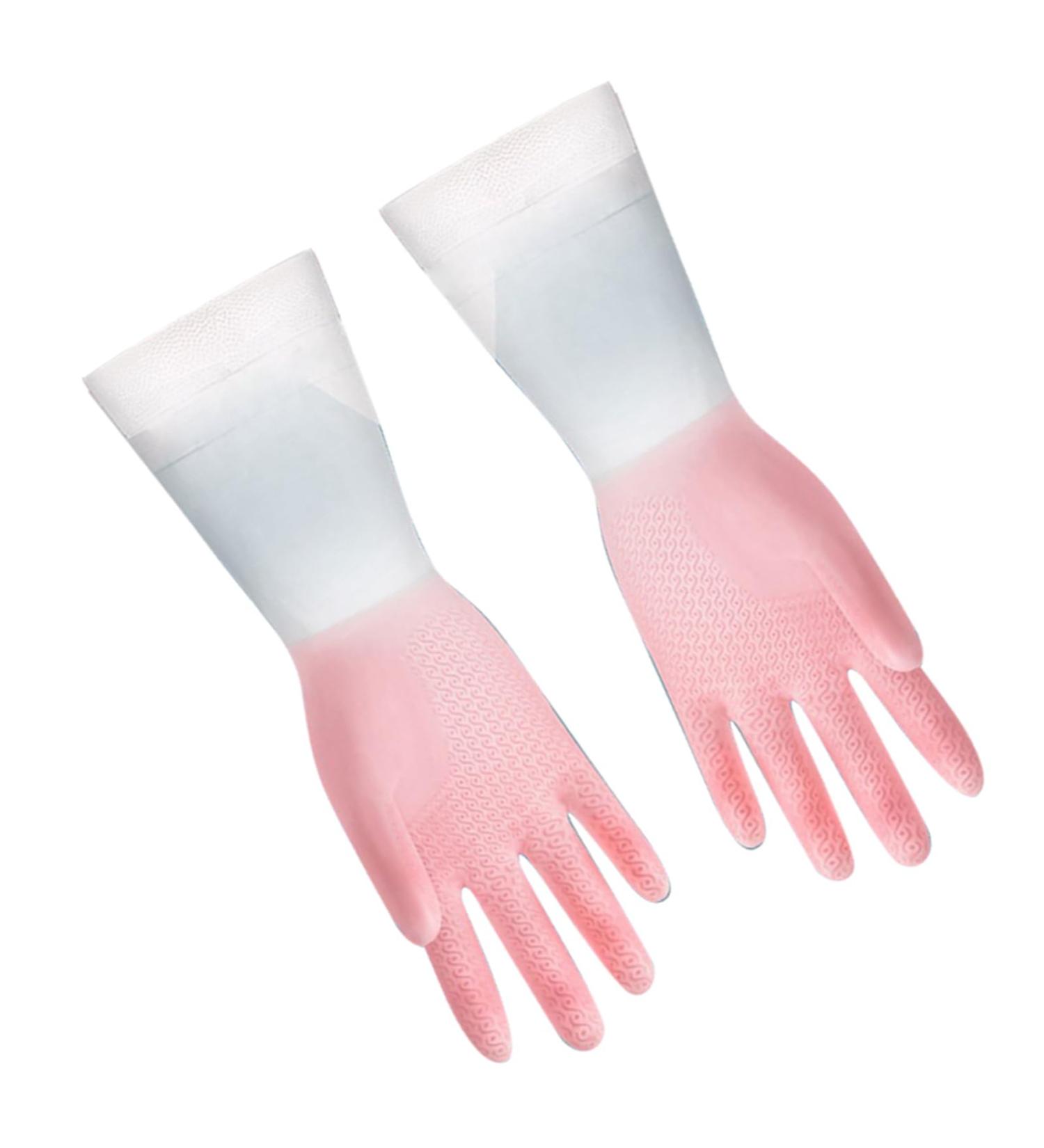 Household Gloves Durable Waterproof Latex Household Gloves Wide Application for Shopping Malls Medium Pink - Buy Online on GoSupps.com