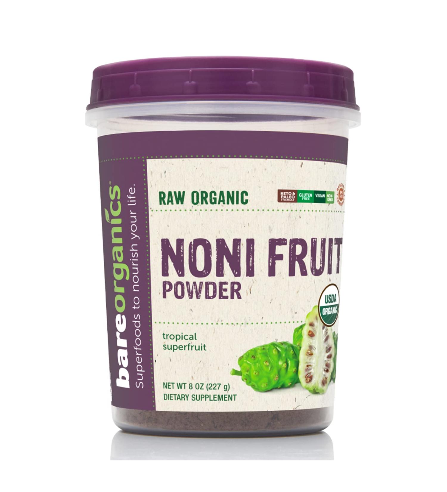 BAREORGANICS Noni Fruit Powder - 8 oz | Organic Superfood Supplement - Buy Online on GoSupps.com