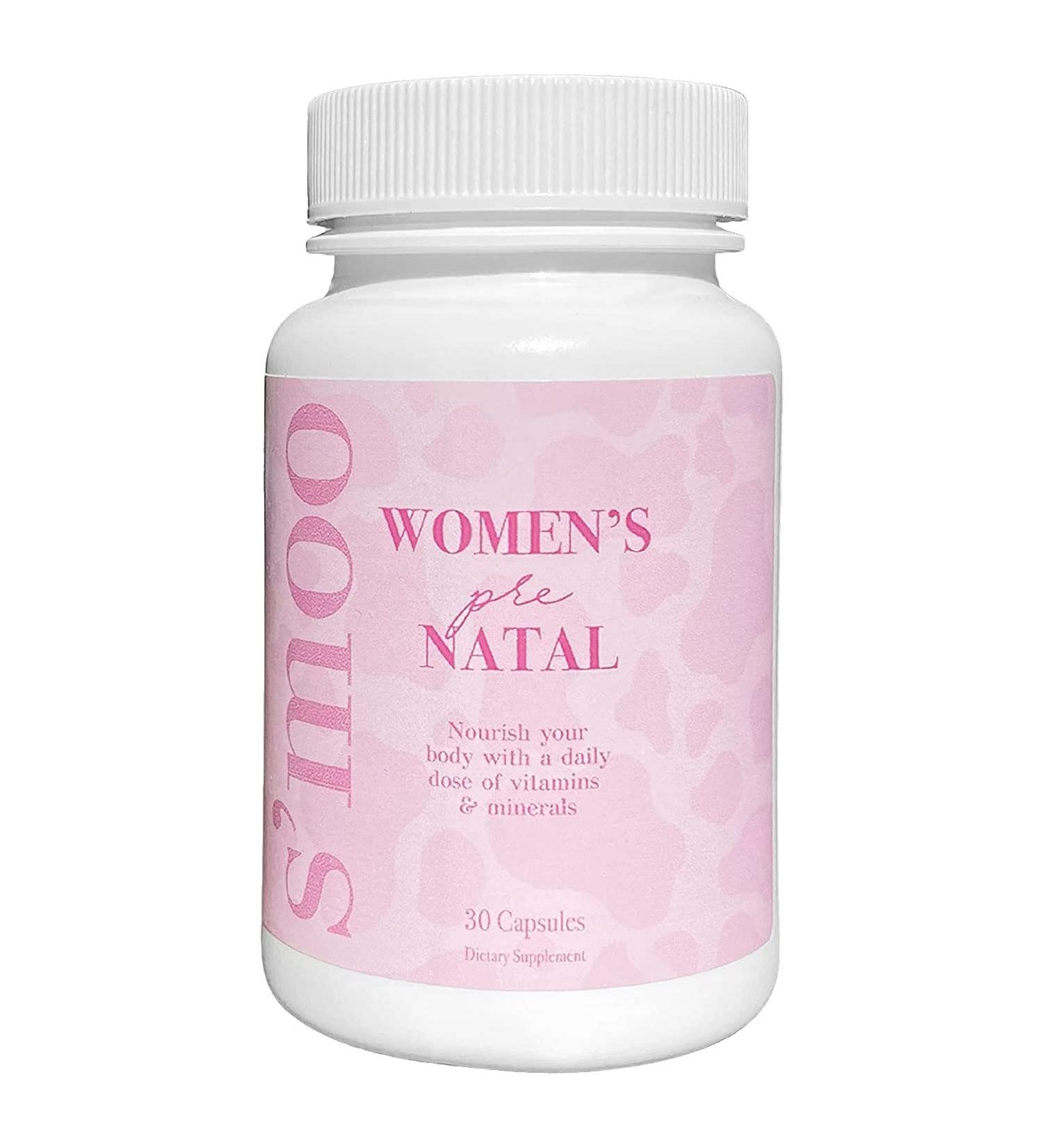 Moo Women's Prenatal Vitamins - Nervous System Support, Red Blood Cell Maintenance, Healthy Pregnancy Development - 30 Capsules - Buy Online on GoSupps.com