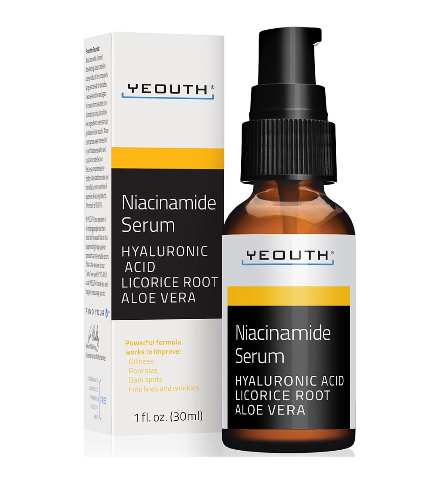 Yeouth Niacinamide Serum - 1 fl oz (30 ml) | Brightening & Anti-Aging Skincare - Buy Online on GoSupps.com
