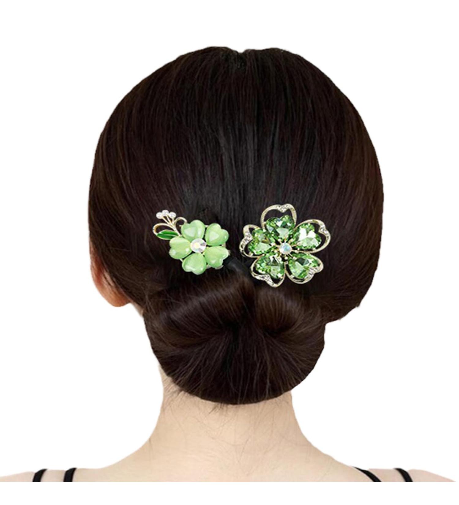 Generic Ball Hair Clips Bun Rollers Lazy Hair Curler Rhinestone Flower Hair Clip Elegant Hair Clip For Women Bun Maker Hairpin Easy And Quick Snap Curling Tools (Type1) - Buy Online on GoSupps.com