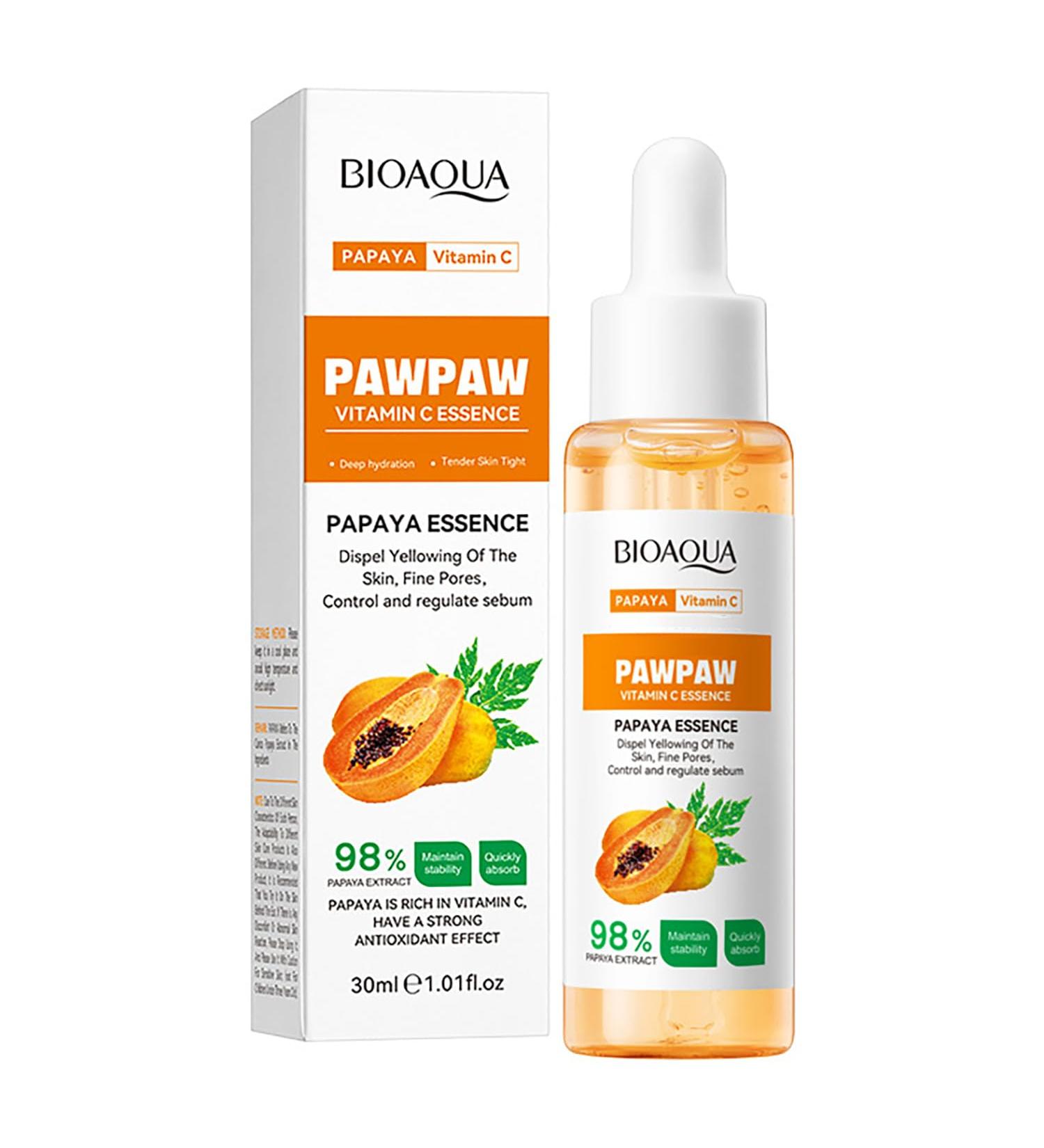 BIOAQUA 98% Papaya Extract Vitamin C Essence - Deep Hydration & Fine Pores - 30ml - Buy Online on GoSupps.com