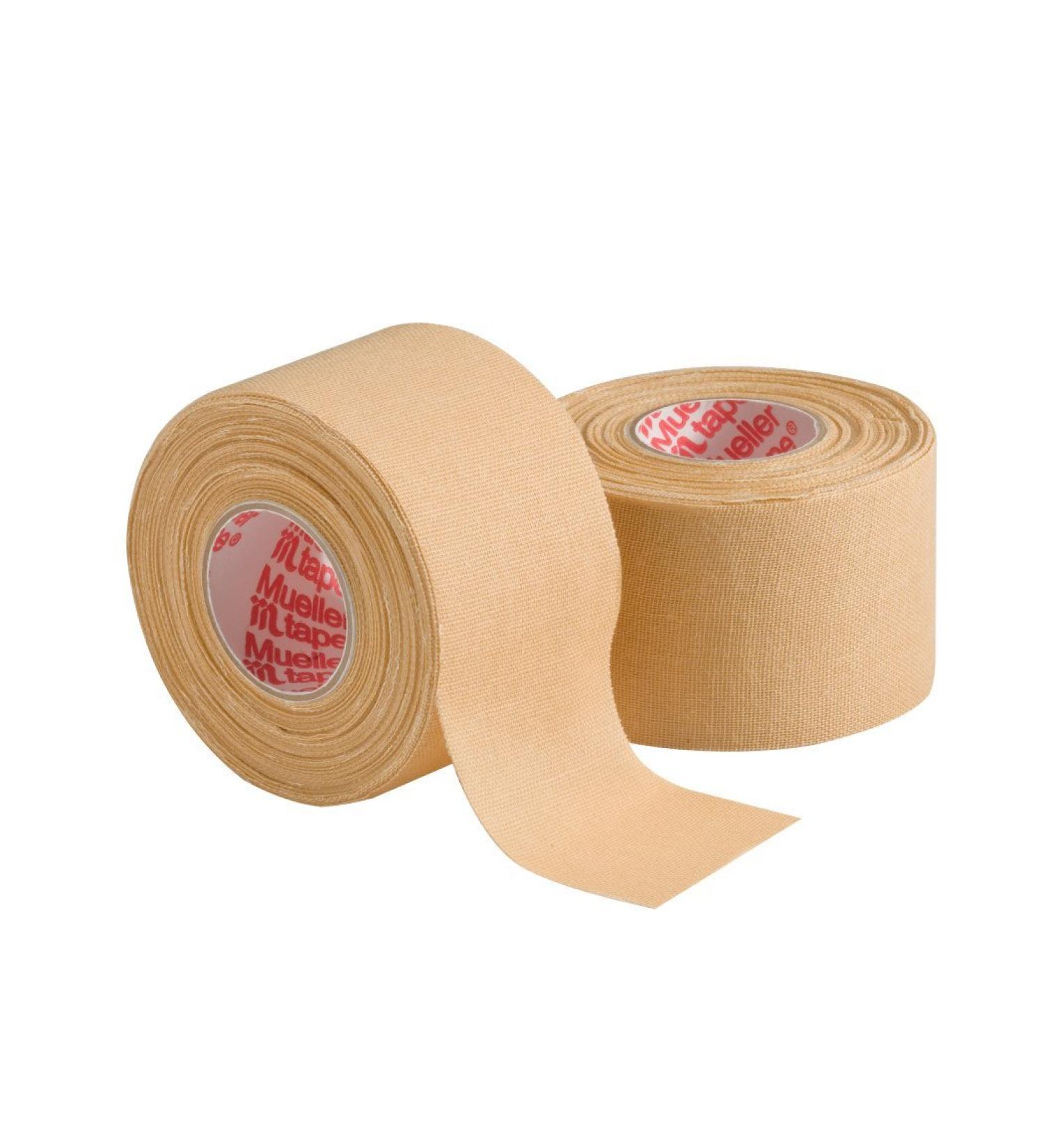 Mueller Sports Medicine Athletic Tape, 1.5" X 10yd Roll, Beige, 2 pack