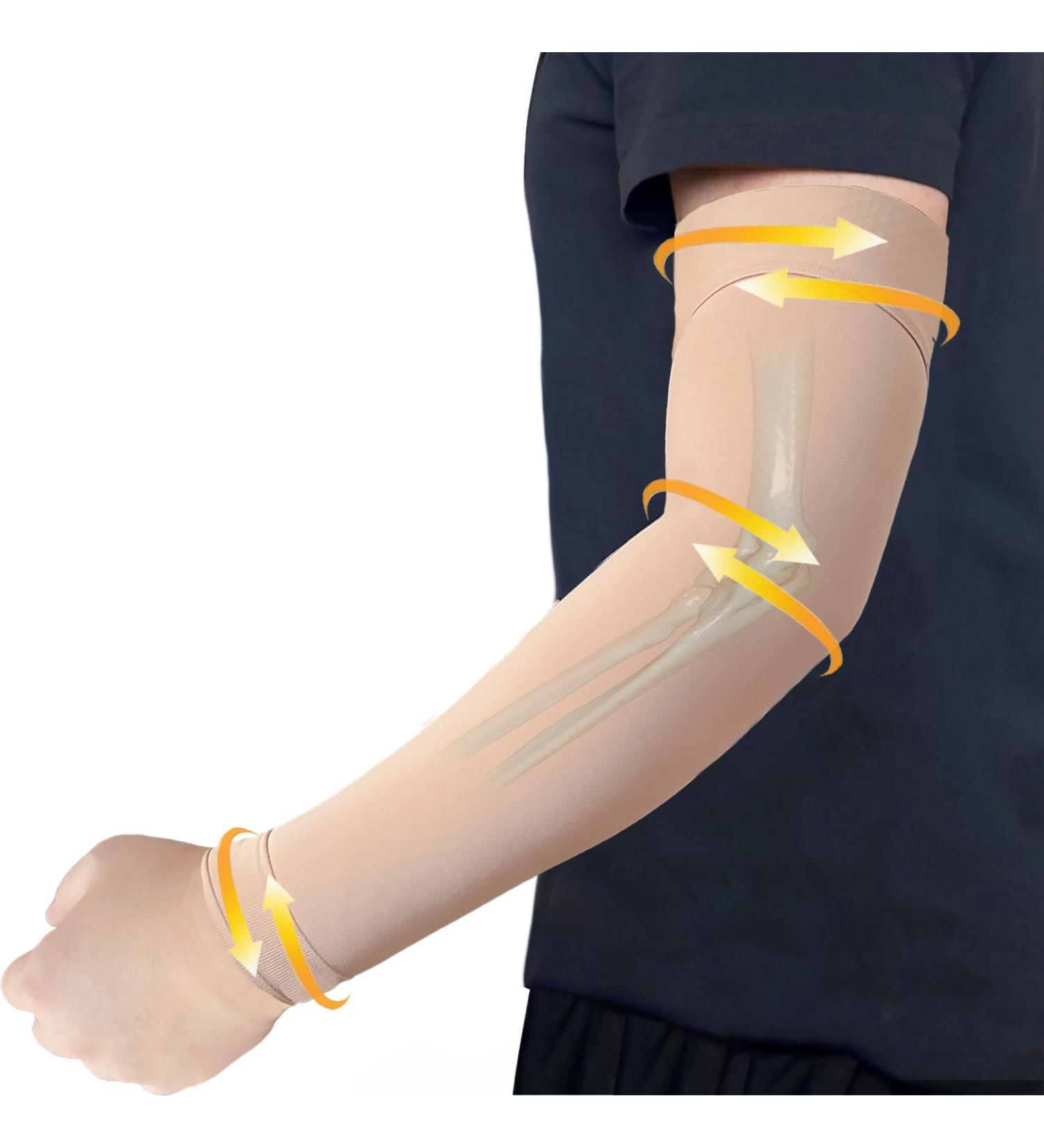 Buy Lymphedema Compression Arm Sleeve for Men & Women - 20-30 mmHg Support for Edema & Recovery | Medium Beige - Buy Online on GoSupps.com