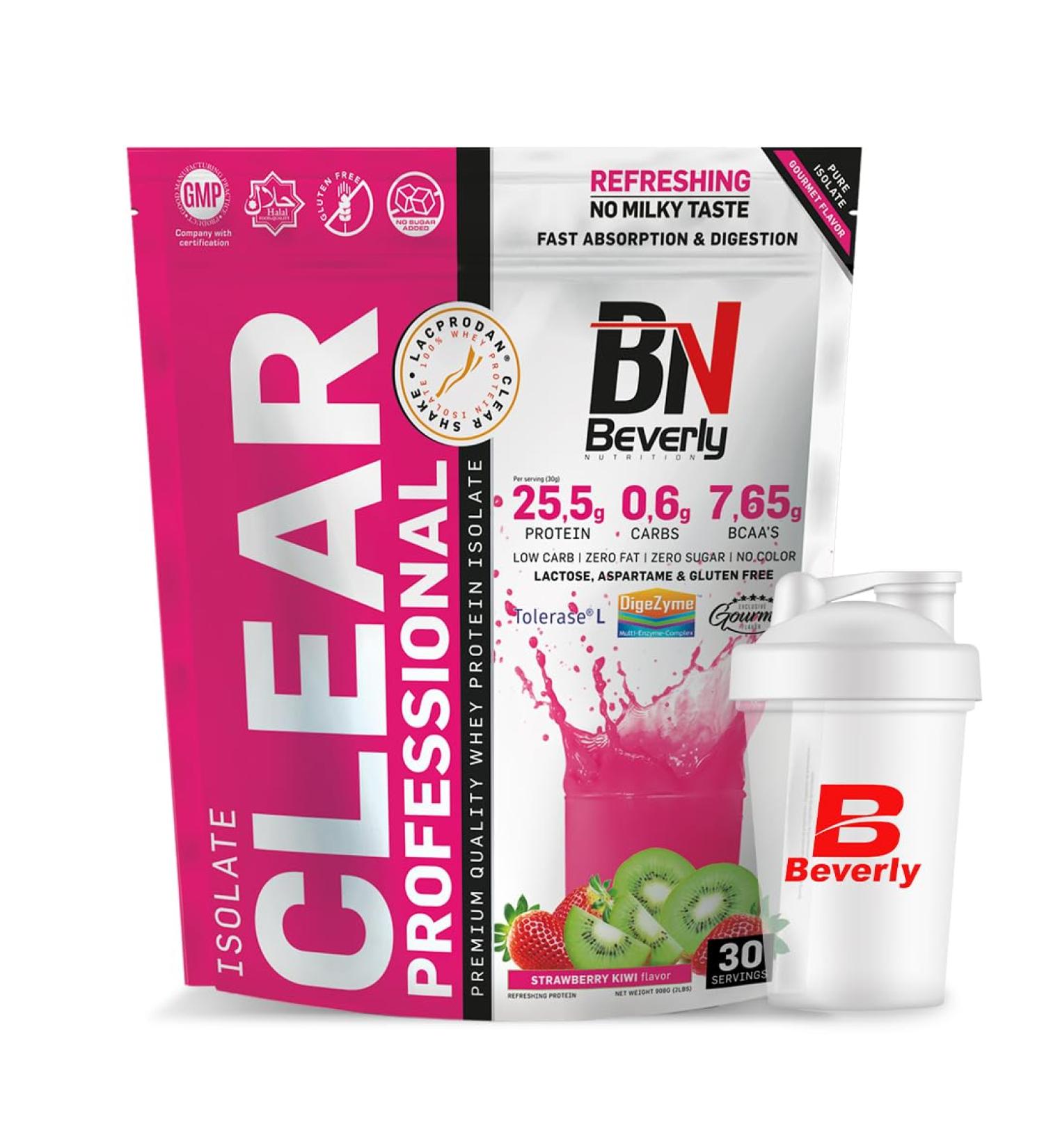 Beverly Isolate ClearShake 908g | Isolate Whey Protein | Kiwi Strawberry Flavor Plus Free Blender - Buy Online on GoSupps.com