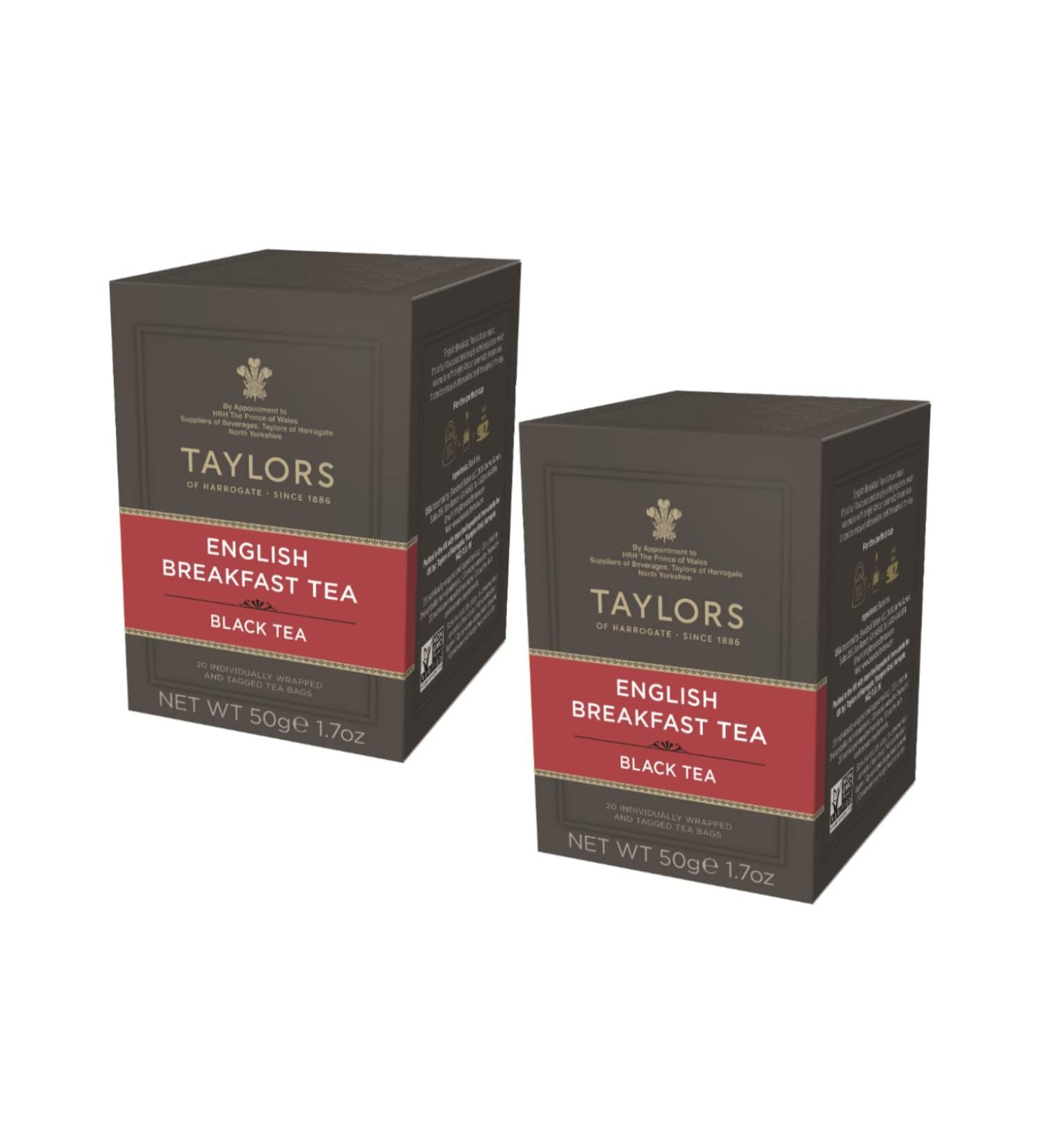  TAYLORS Taylors | English Breakfast Full and Bright Black Tea | Indian Black Tea for Breakfast - 2 x 20 Filters (100 Gr) - Buy Online on GoSupps.com