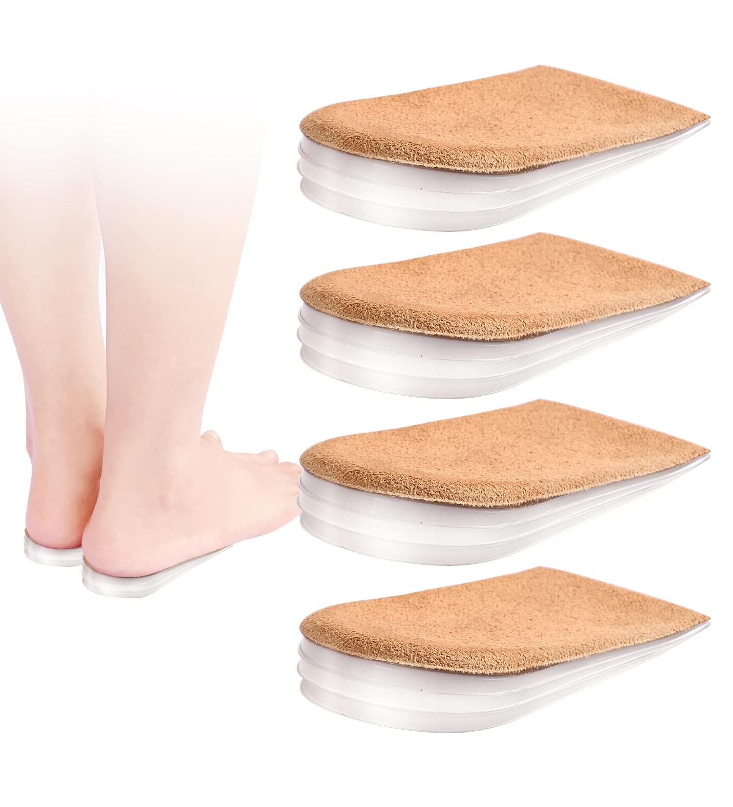 Abnaok Heel Lift - 4 Layer Gel Shoe Inserts for Women | Adjustable Orthopedic Heel Lifts for Pain & Leg Length Discrepancy | 2 Pairs Wedge Inserts - Buy Online on GoSupps.com