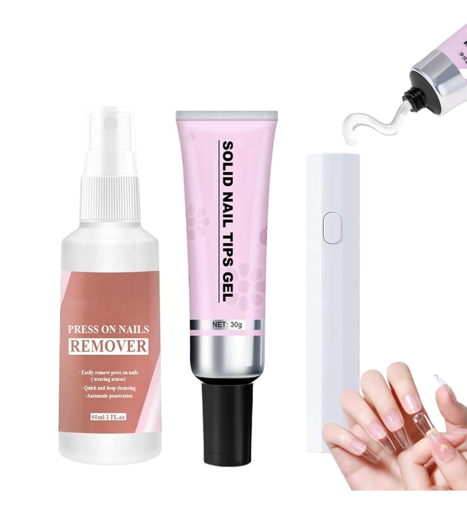 Lulou Magic Solid Nail Glue Kit 3-In-1 Nail Art Kits Solid Nail Glue Gel for Nail Tip Press on Nails Solid Nail Glue Remover Tips Gel for Nail Art (1Set) - Buy Online on GoSupps.com