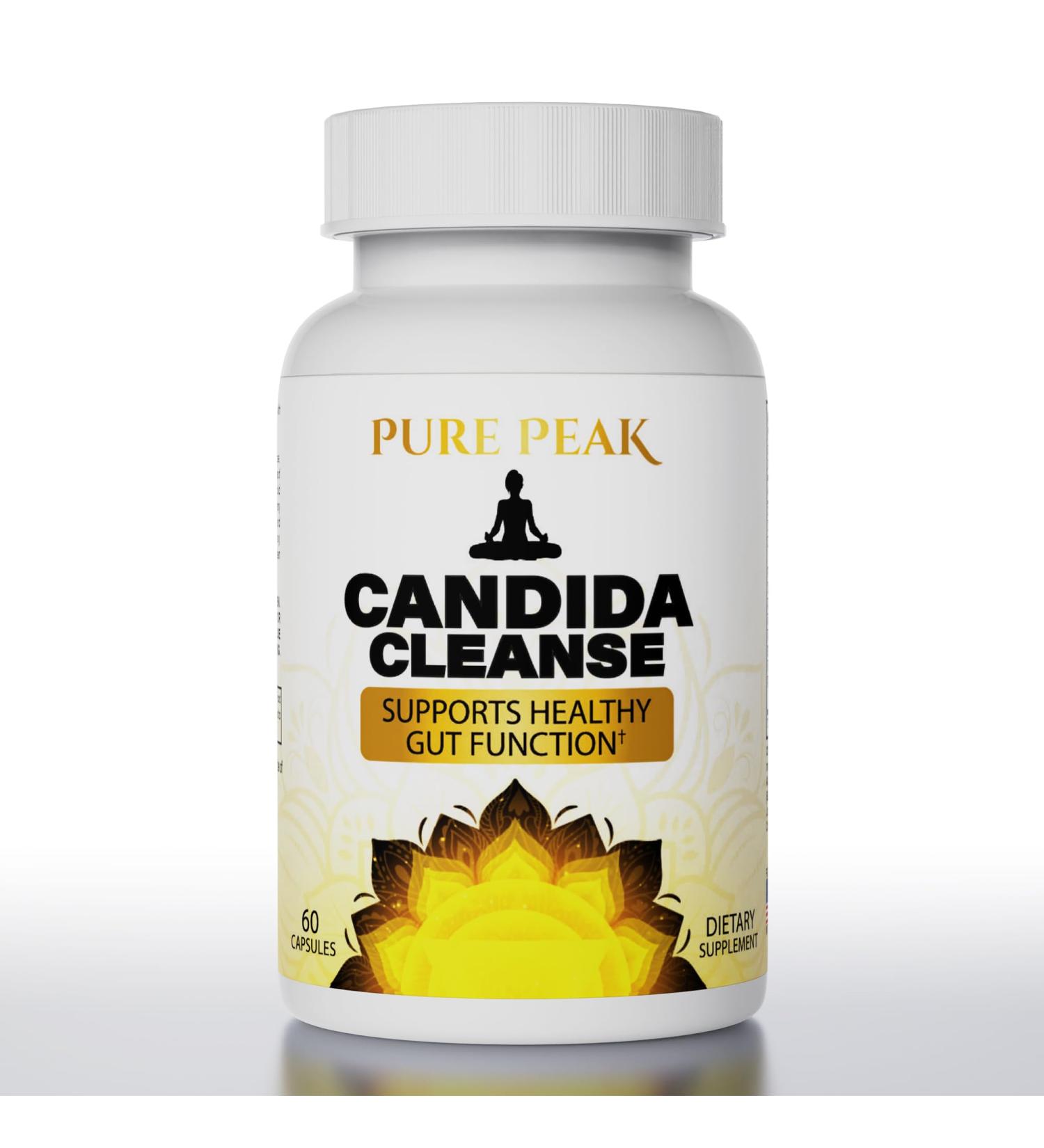 Candida Cleanse - Gut & Colon Support (60 Capsules) | Natural Herbal Detox for Yeast Overgrowth - Oregano Wormwood Black Walnut Caprylic Acid - Men's & Women's Health - Buy Online on GoSupps.com