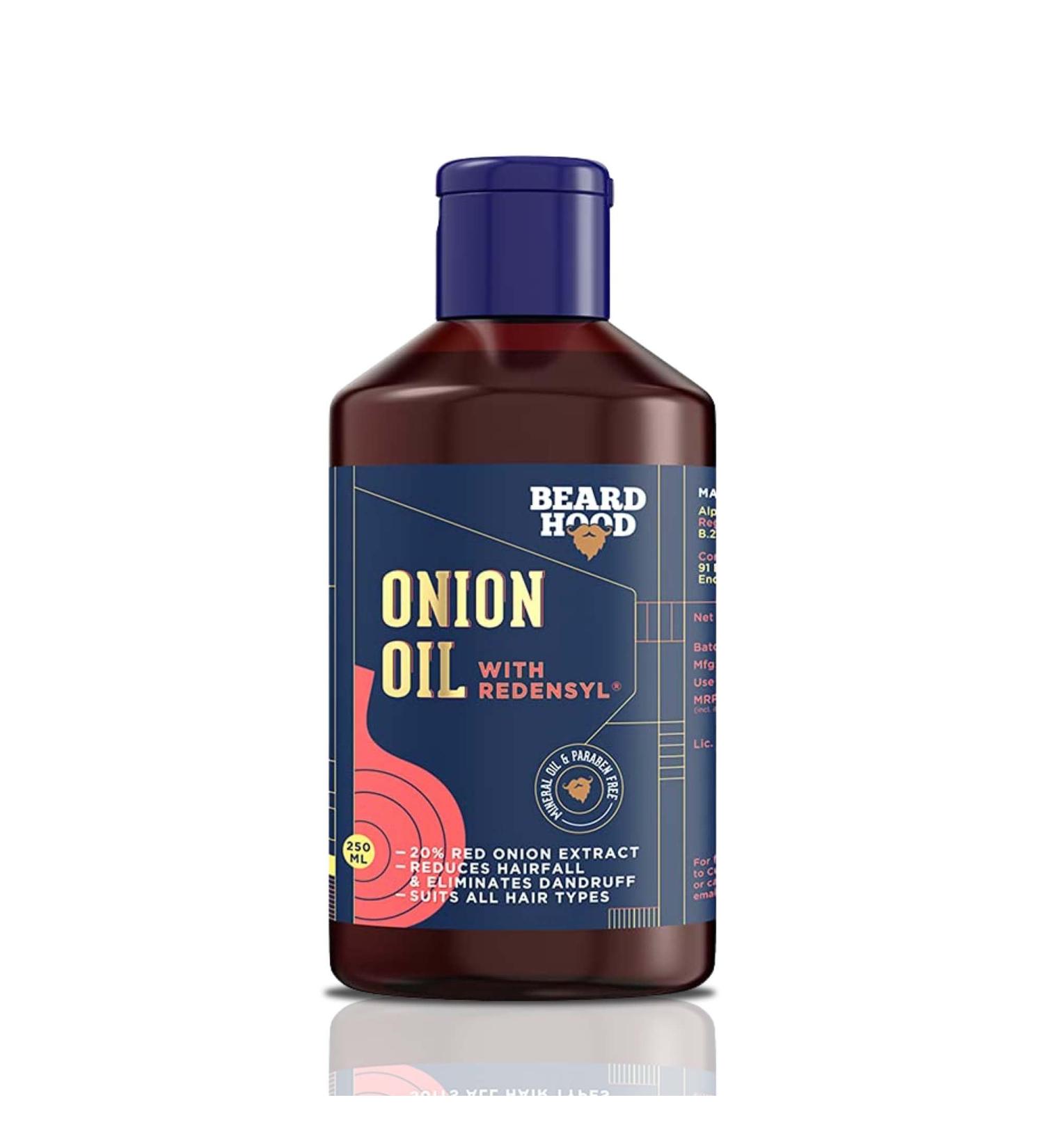 BEARDHOOD Onion Hair Oil with Redensyl for Hair Growth Mineral Oil & Paraben Free 3.3 Ounce/100ML - Buy Online on GoSupps.com