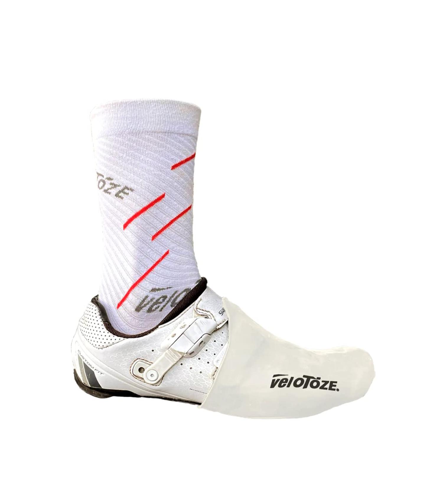 veloToze Silicone Toe Cover for Men and Women - Keep Feet Warm in Cool Spring Weather | White - Buy Online on GoSupps.com