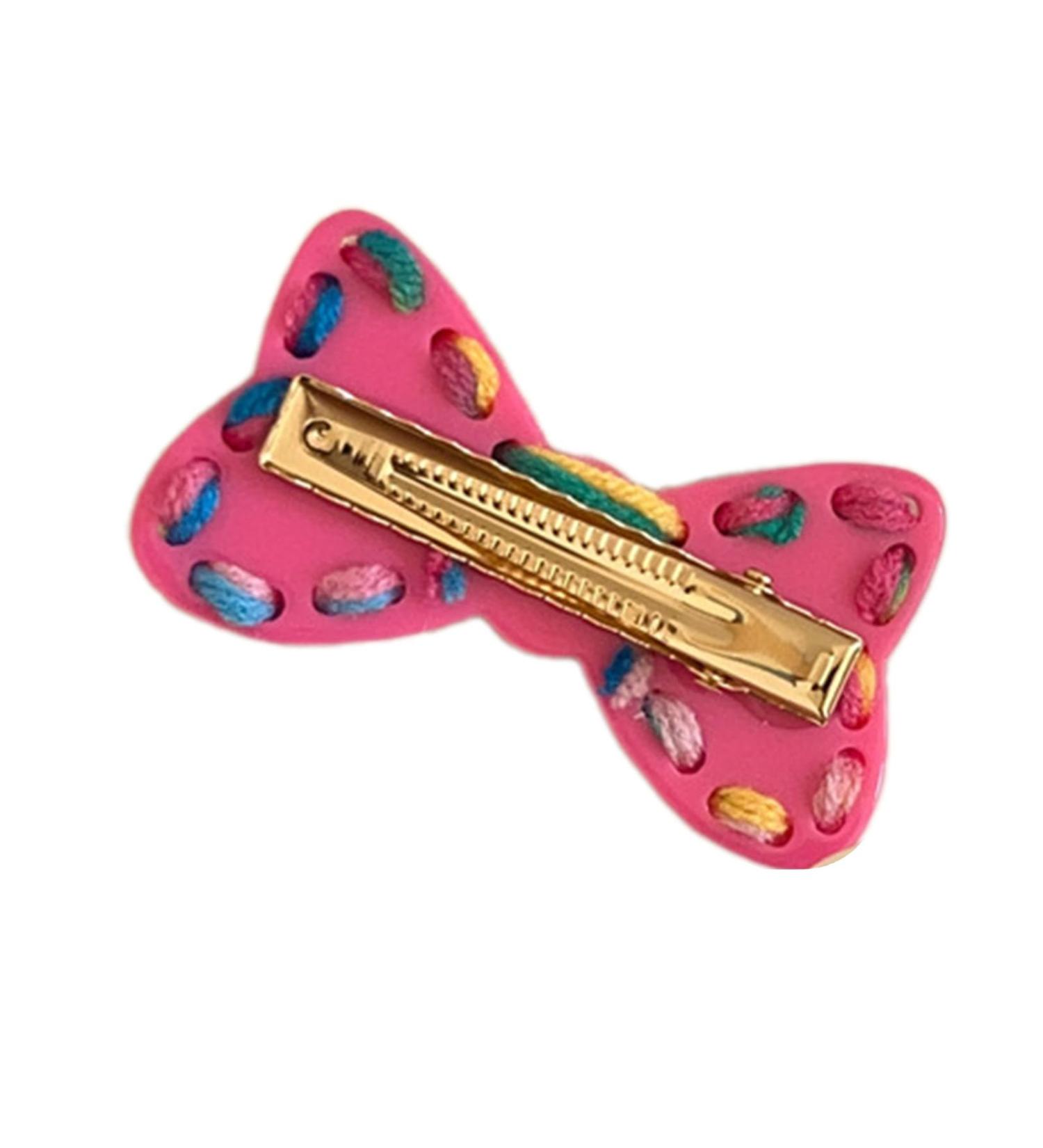 Cute Barrettes Clip Sweet Mini Braided Bow Colorful Hairpin Y2K Girls Harajuku 2000s Hairpin Women Girls Hair Clips For Thick Hair - Buy Online on GoSupps.com