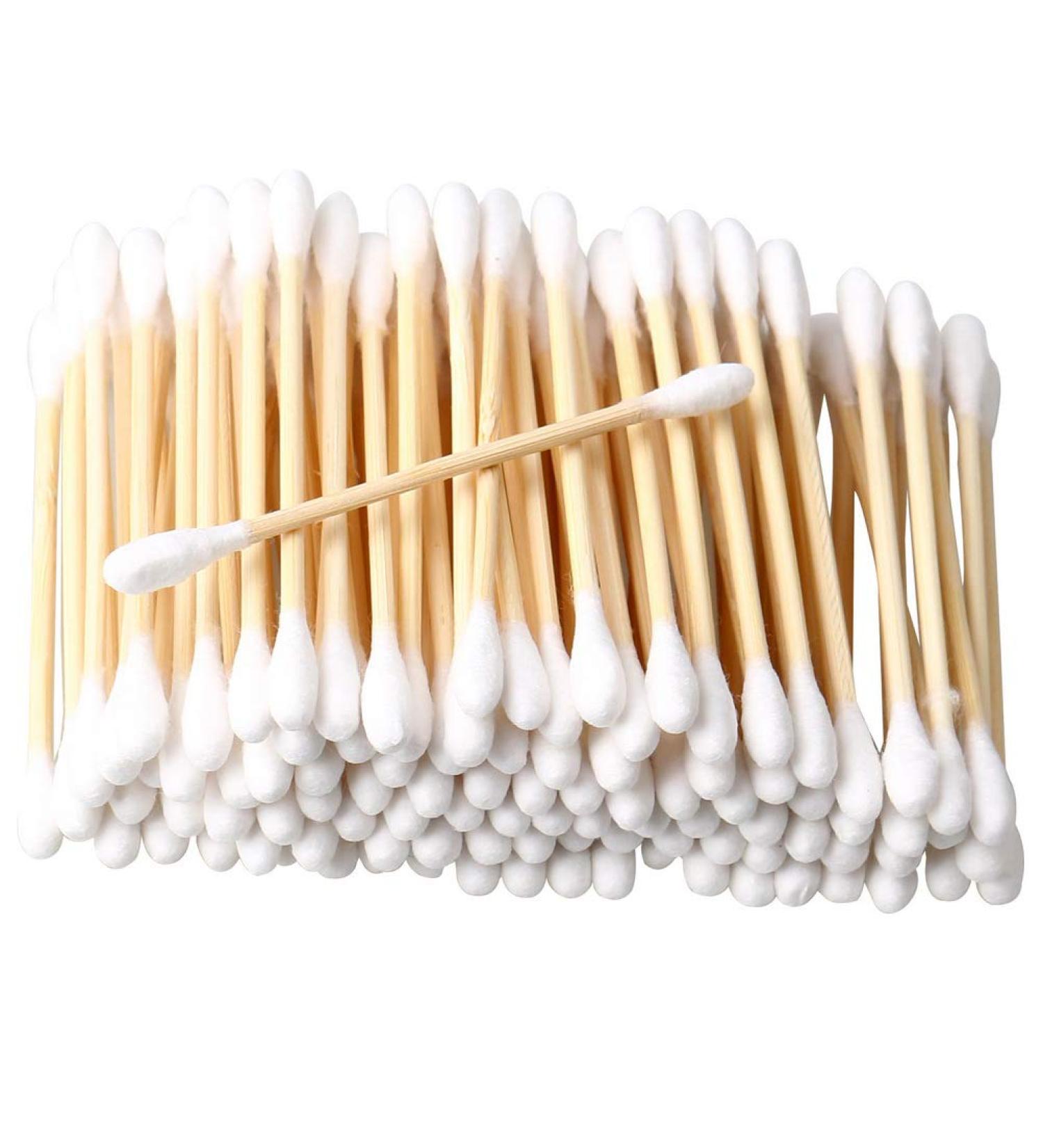 400pcs Biodegradable Bamboo Cotton Buds | Eco-Friendly Disposable Swabs for Cleaning & Makeup - Buy Online on GoSupps.com