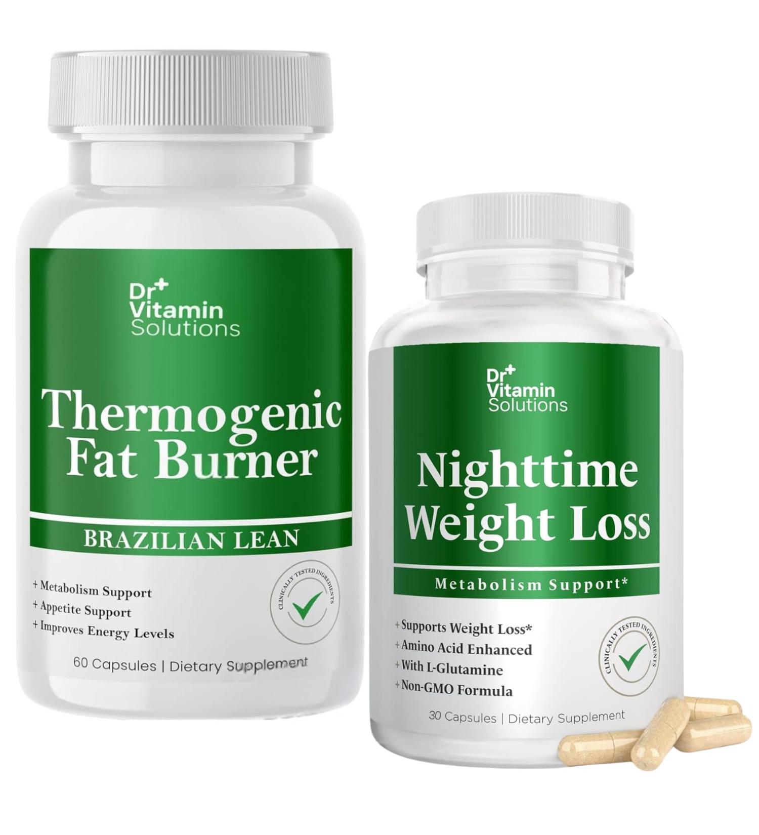 DR VITAMIN SOLUTIONS Thermogenic Fat Burner & Nighttime Weight Loss Pills for Women Waist Trimmer & Supplements for Bloating for Women & Men 90 Capsules - Buy Online on GoSupps.com
