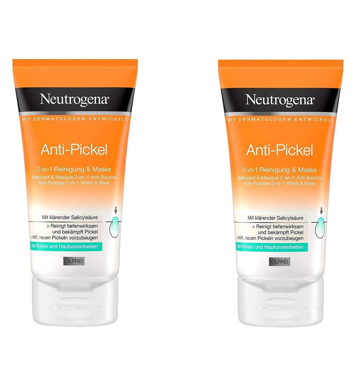 JOHNSON JOHNSON Neutrogena AntiPimples 2in1 Cleansing & Mask 2 x 150 ml Cleansing and Mask - Buy Online on GoSupps.com