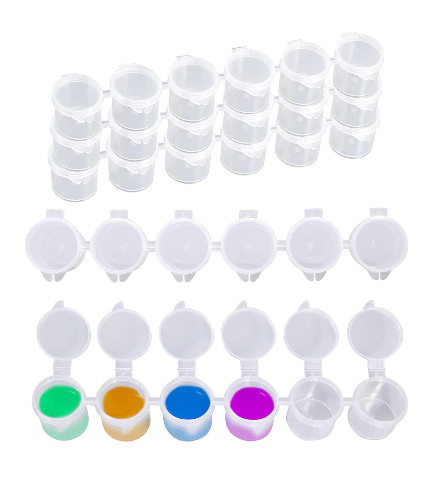 15ml/0.53oz Empty Paint Strips - 5 Strips / 30 Pots Clear Plastic Storage Containers for Art Activities - Buy Online on GoSupps.com