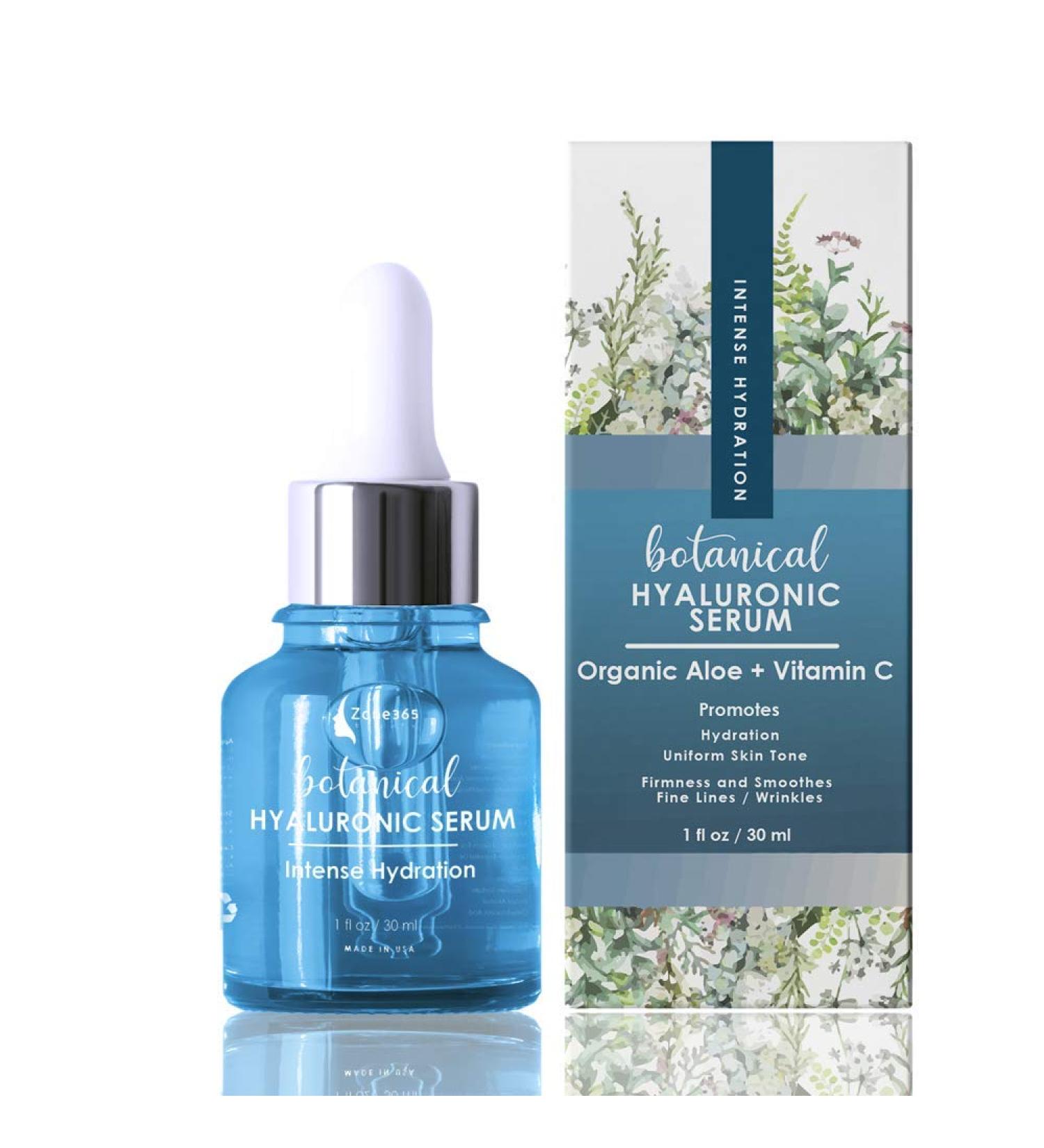 Zone 365 Hyaluronic Acid Serum with Vitamin C & E - Intense Moisture & Hydration for Face â€“ 1 fl oz - Buy Online on GoSupps.com