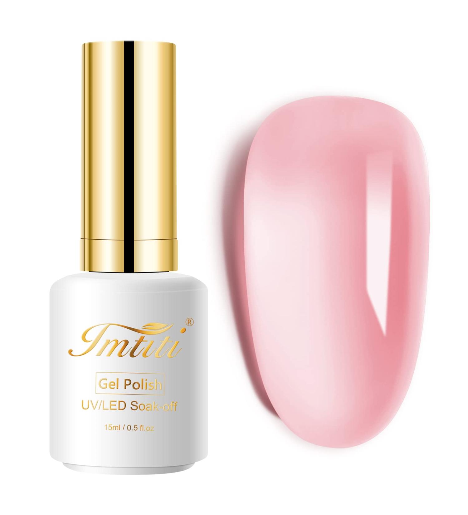 Imtiti Gel Nail Polish- Jelly Light pink Color Gel Polish Soak Off Nail Lamp Nail Art Manicure Salon DIY at Home 15ml Christmas Nail Art - Buy Online on GoSupps.com