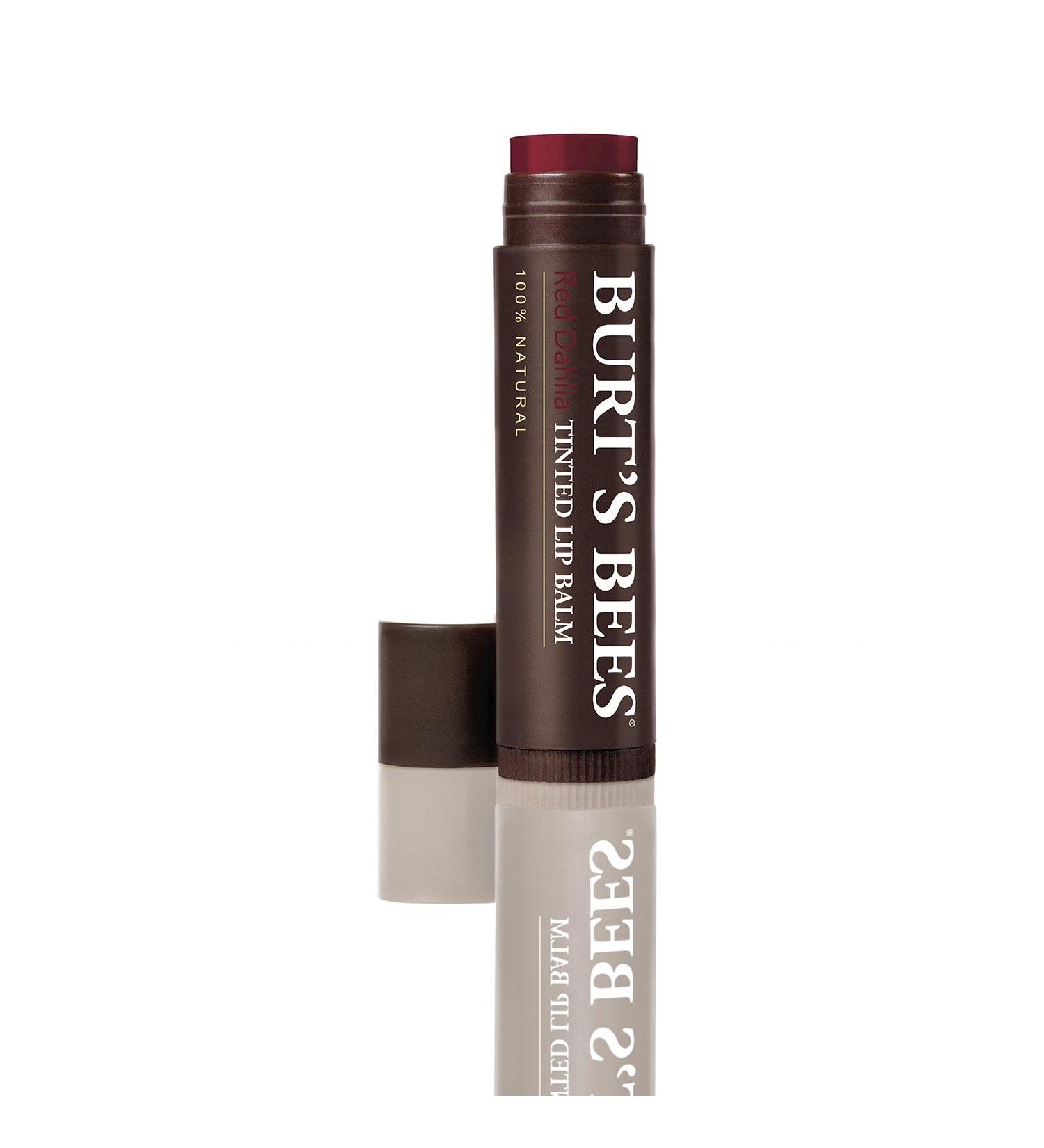 Burt's Bees Tinted Lip Balm Red Dahlia - 100% Natural with Shea Butter & Botanical Waxes | 1 Tube, Pack of 1 - Buy Online on GoSupps.com