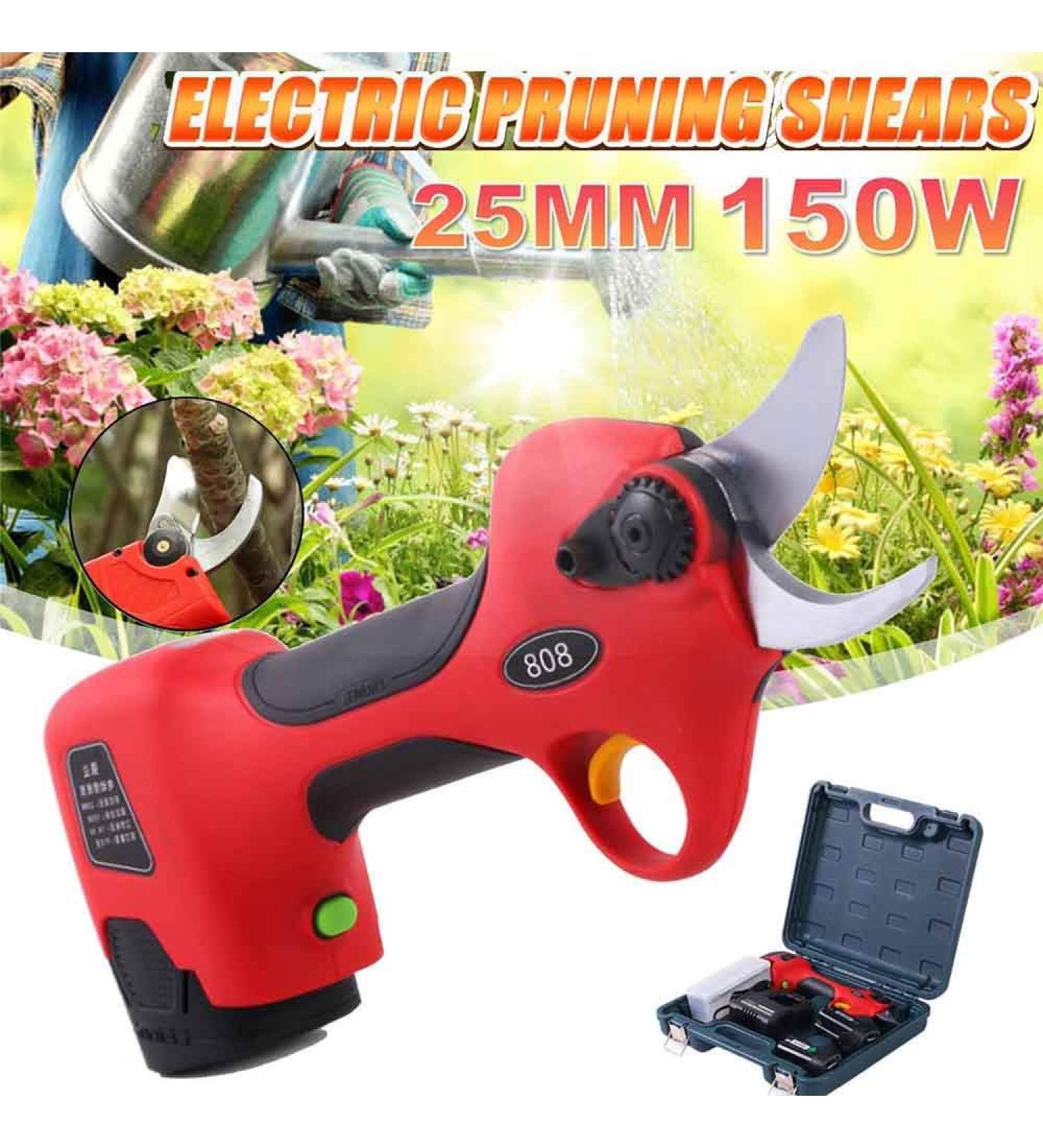 Professional Cordless Electric Pruning Shears 25Mm (1.0 Inch) Cutting Diameter 2PCS Backup Rechargeable 2Ah Lithium Battery Powered Tree Branch Pruner (Red) - Buy Online on GoSupps.com