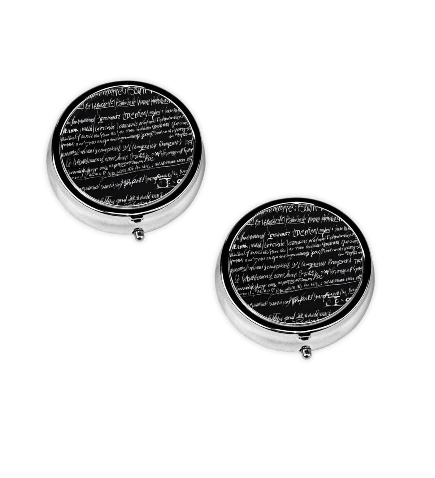 Abstract Science Chemistry Mini Round Pill Box - 3 Compartment Travel Organizer for Home & Office - Buy Online on GoSupps.com