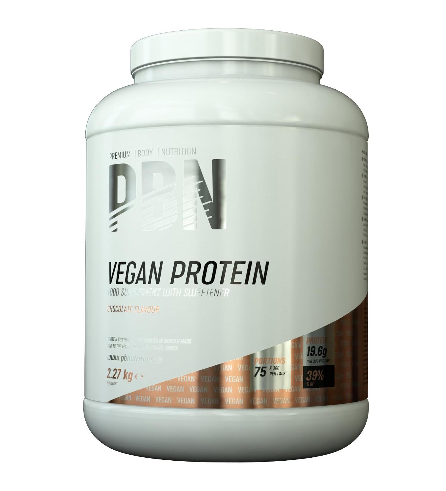 PBN Vegan Protein Chocolate 2.27kg Jar - Premium Body Nutrition - Buy Online on GoSupps.com