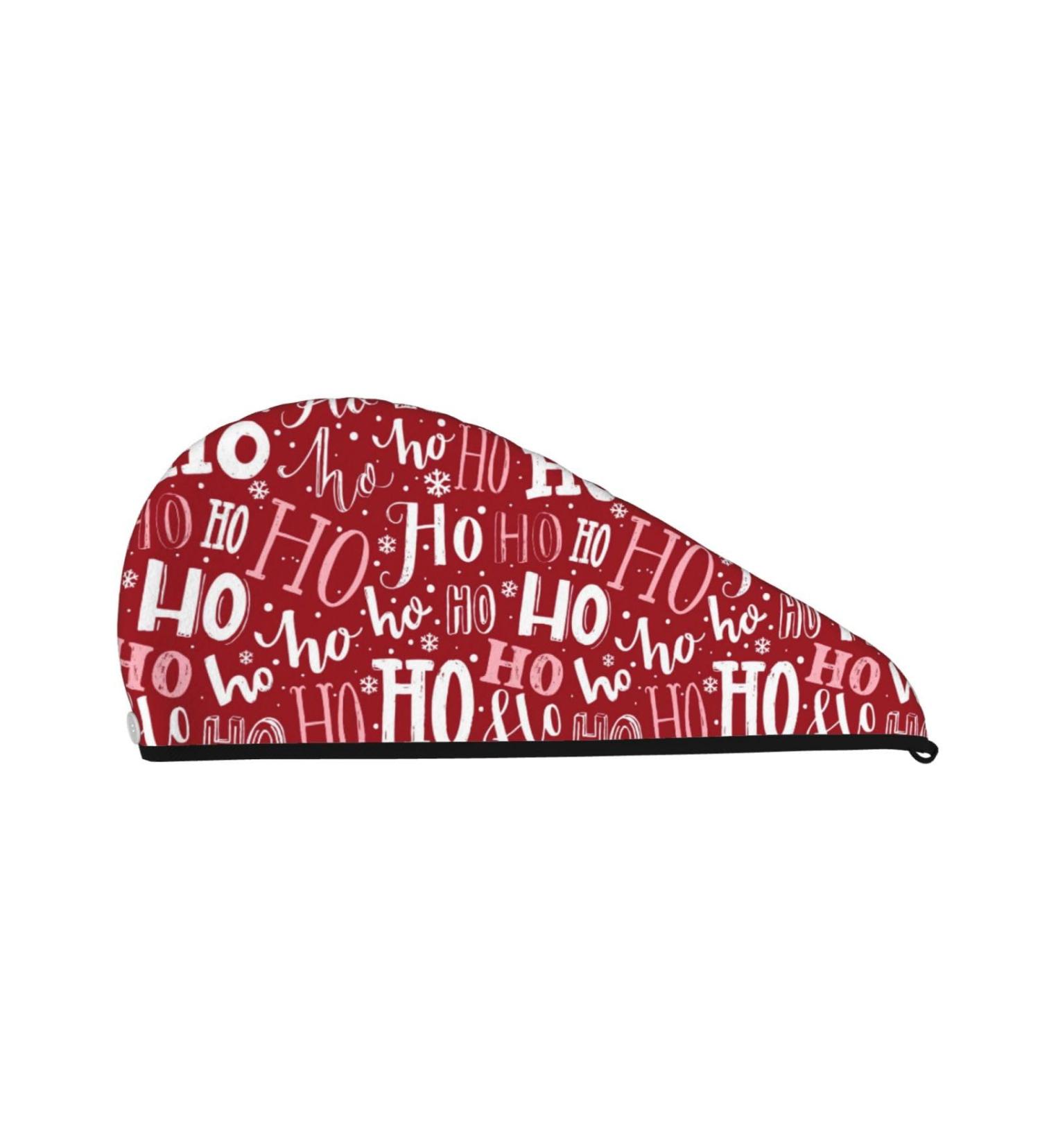 Funny Christmas Hair Towel Wrap | Quick Drying Turban with Button - Perfect Gift - Buy Online on GoSupps.com