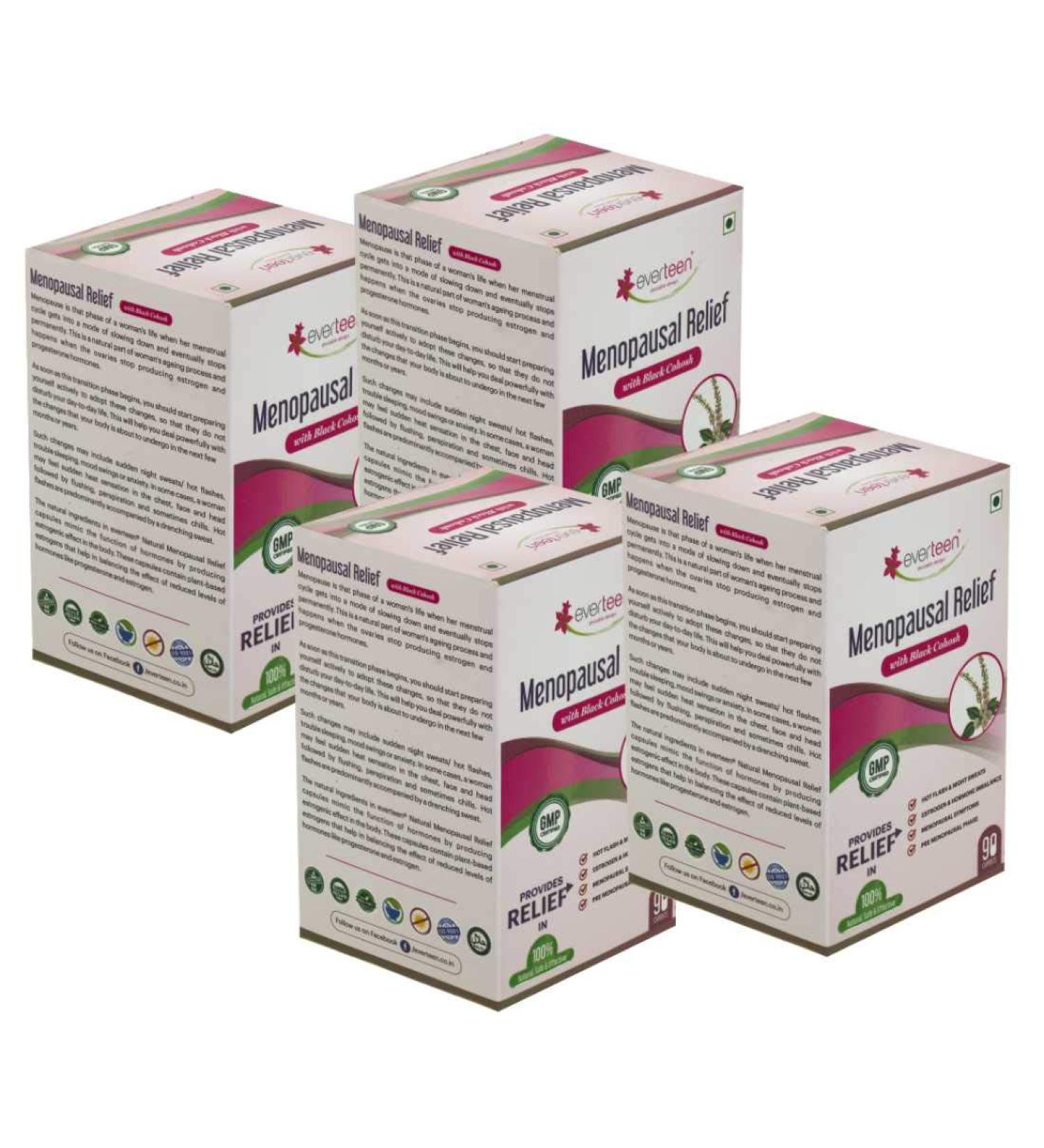 everteen Menopausal Relief Natural Capsules for Hot Flashes 4 Packs (360 Total Capsules) Best eCommerce Solution for Women's Health - Buy Online on GoSupps.com