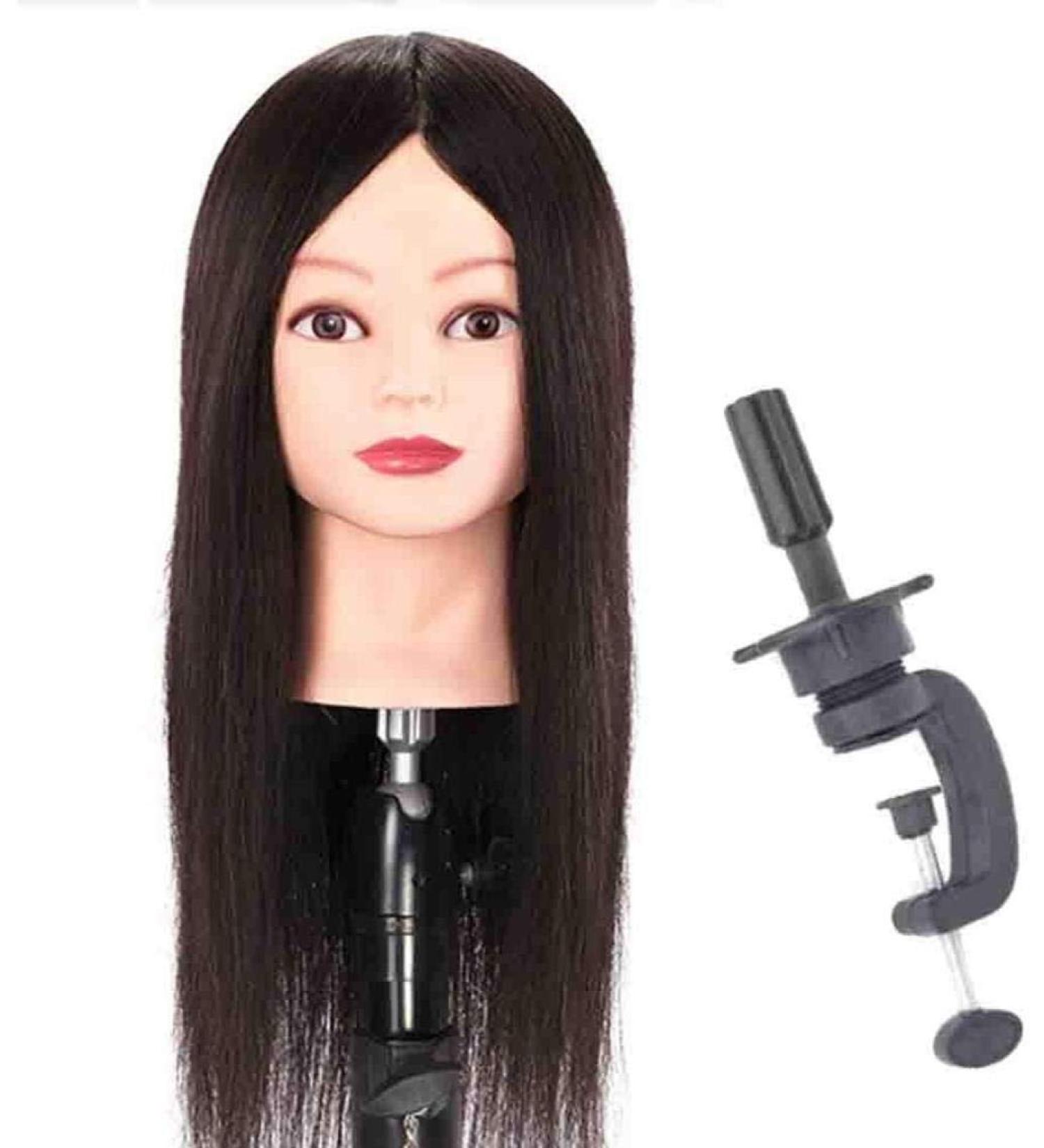 ZHJING Fashion Training Head - 10-inch Human Hair Makeup Dummy for Salon Practice Hot Dyeing & Trimming - Buy Online on GoSupps.com