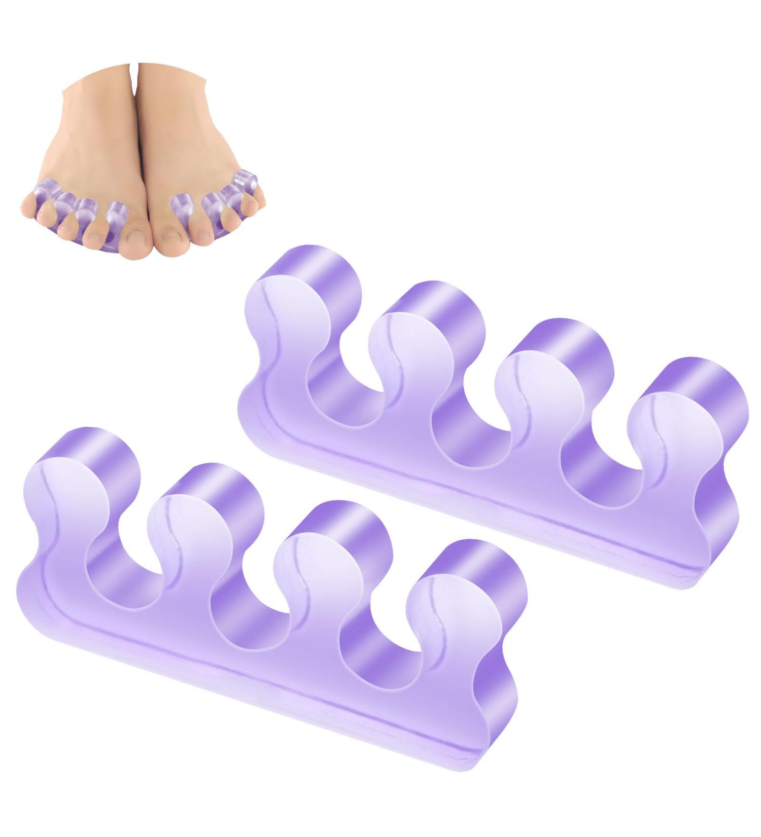 Purple Silicone Toe Separator - Washable & Reusable Toenail Divider for Perfect Pedicure & Overlapping Toes Care - Buy Online on GoSupps.com