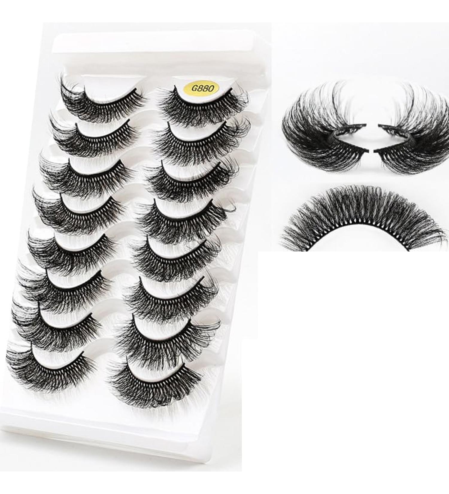 G880-G889 Russian Strip Fake Lashes D Curl(8 Pairs - Reusable) 3D Effect Naturally Thick Eyelashes Fluffy Wispy Natural False Eyelashes G880 - Buy Online on GoSupps.com