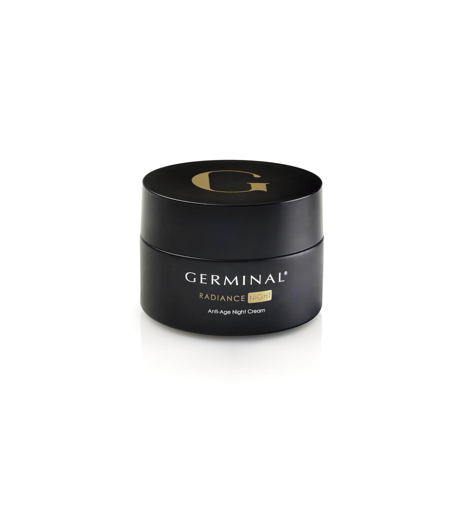 GERMINAL Radiance Night Antiwrinkle cream for women from 40 years night cream for all skin types provides strength and clarity with Botox licking effect and uniforms 50 ml - Buy Online on GoSupps.com