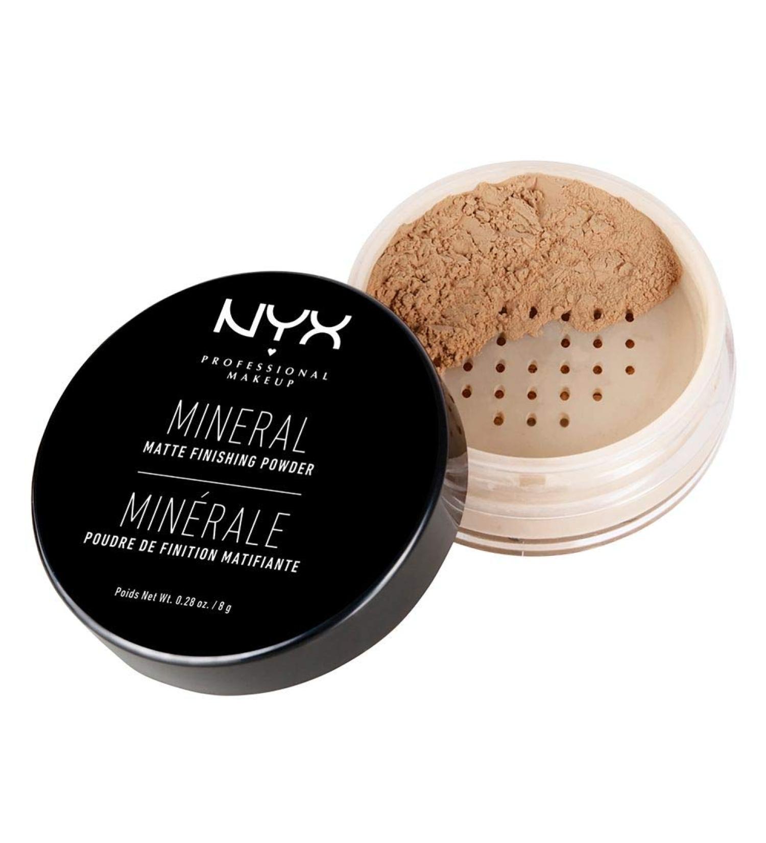NYX Professional Makeup Mineral Finishing Powder | Loose Matt Finish Powder | Oil Absorbing Vegan Formula | Medium/Dark 02 - Buy Online on GoSupps.com