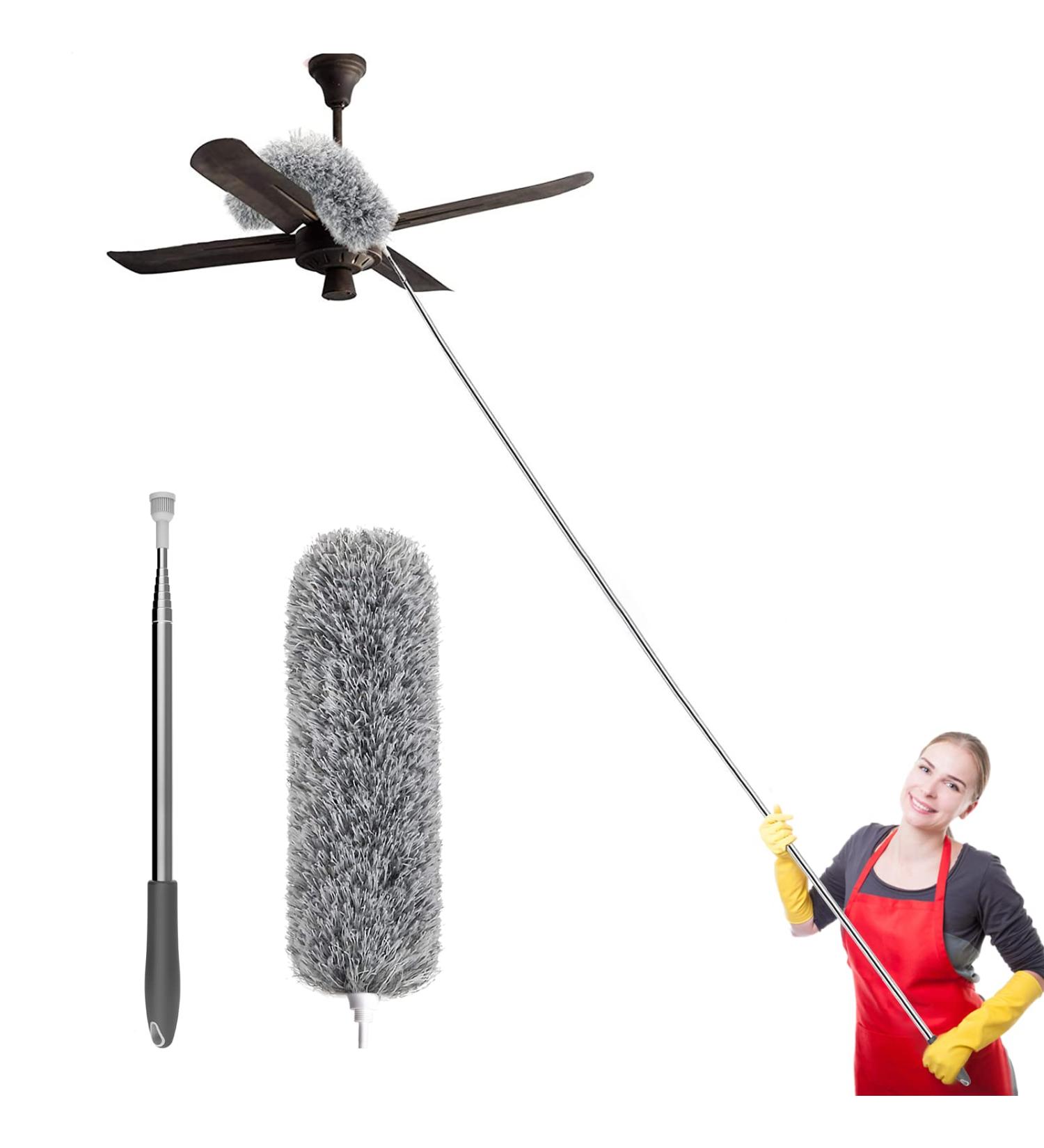 110-inch SetSail Duster with Extension Pole - Bendable Microfiber Head, Washable Ceiling Fan Duster for High Ceilings and Furniture - Buy Online on GoSupps.com