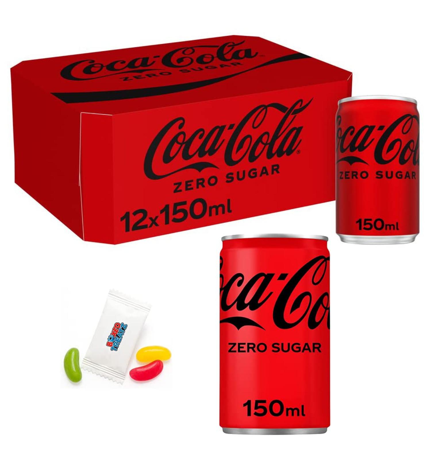 Coca Cola Zero Sugar Soft Drink Can 150ml Soft Drinks Mini Cans 150ml Coca Zero Sugar 150Ml Mini Cans 12-24Pcs Boxed Treatz (Zero Coke 12 Pack) - Buy Online on GoSupps.com