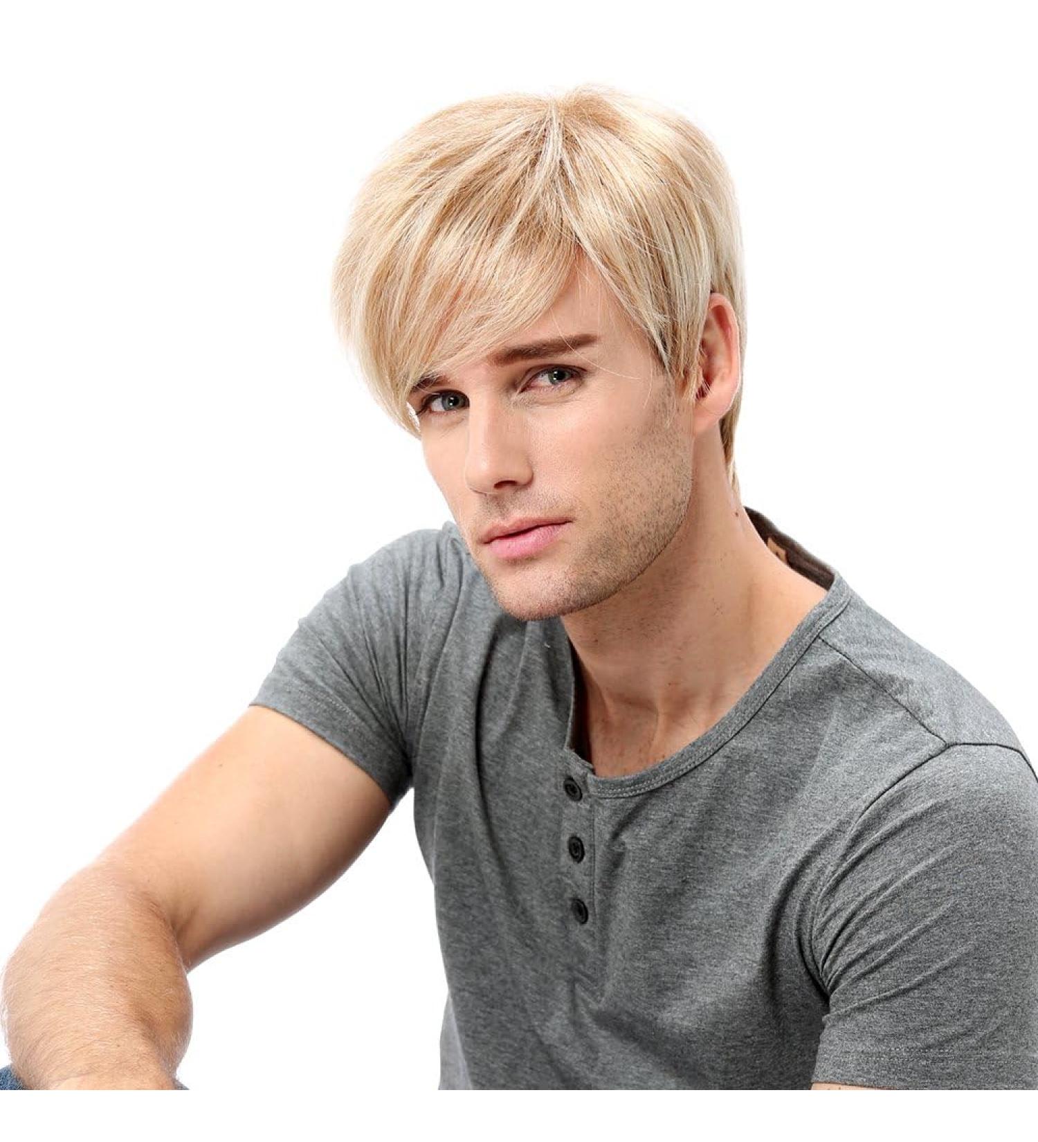 STfantasy Men's Blonde Short Straight Layered Wig - Two-tone Mixed Cosplay Wig for International Shipping - Buy Online on GoSupps.com