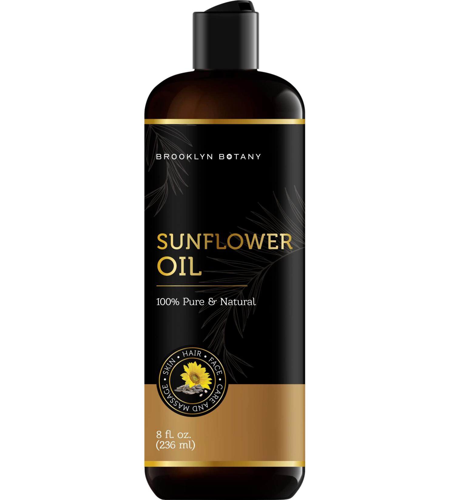 Brooklyn Botany Sunflower Oil 100% Pure for Skin, Hair & Face - 8 fl Oz (Pack of 1) - Buy Online on GoSupps.com