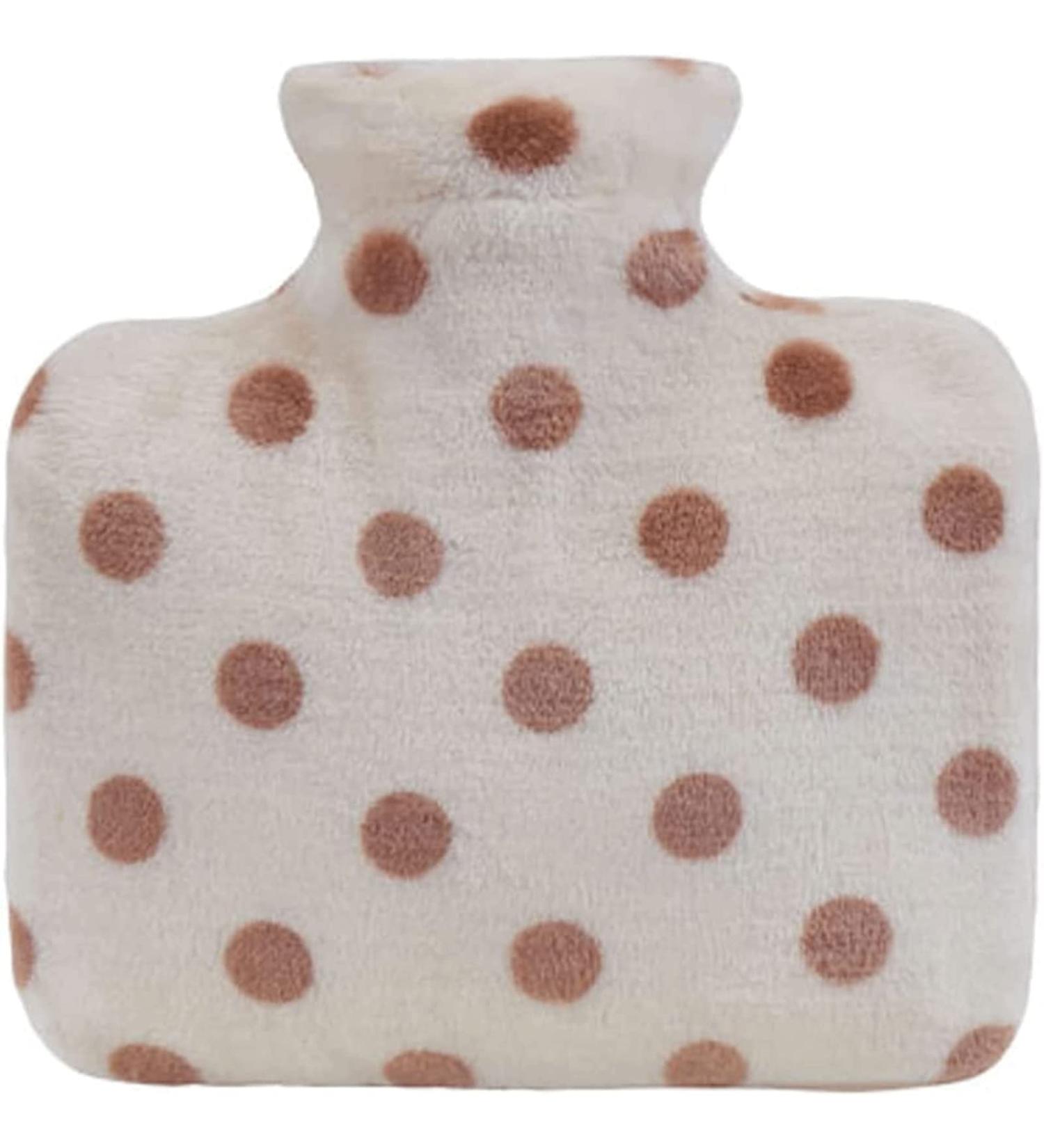 Olotu 1.2L Hot Water Bottle | Classic PVC Heat Pocket with Dotted Synthetic Fur Cover | Hand & Foot Warmer - Buy Online on GoSupps.com