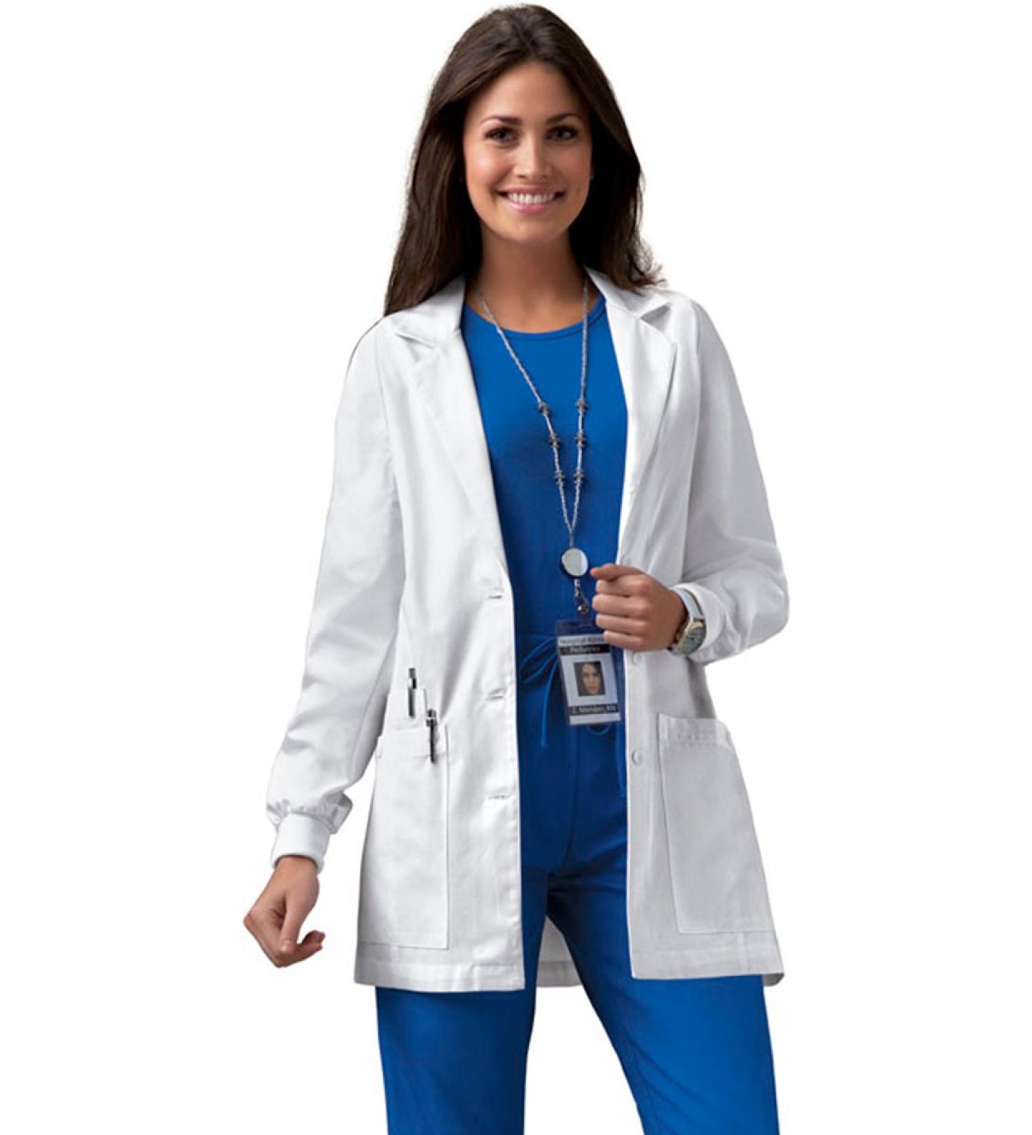 Cherokee Professionals Women Scrubs Lab Coat 30 1302 - Medium White - Buy Online on GoSupps.com