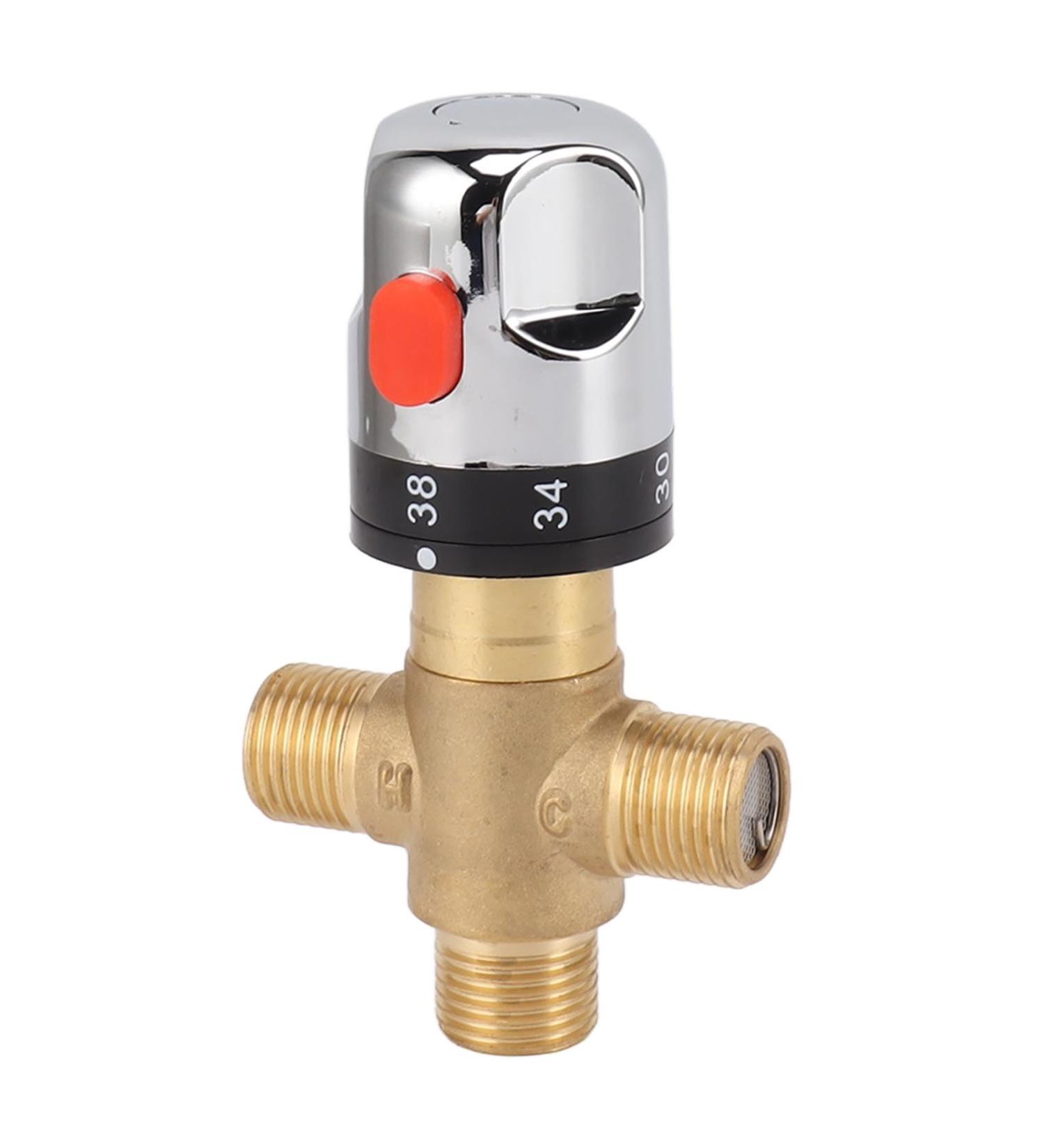 Thermostatic Mixed Valve for Home Improvement | Chrome Polished Temperature Control for Bathroom - Buy Online on GoSupps.com