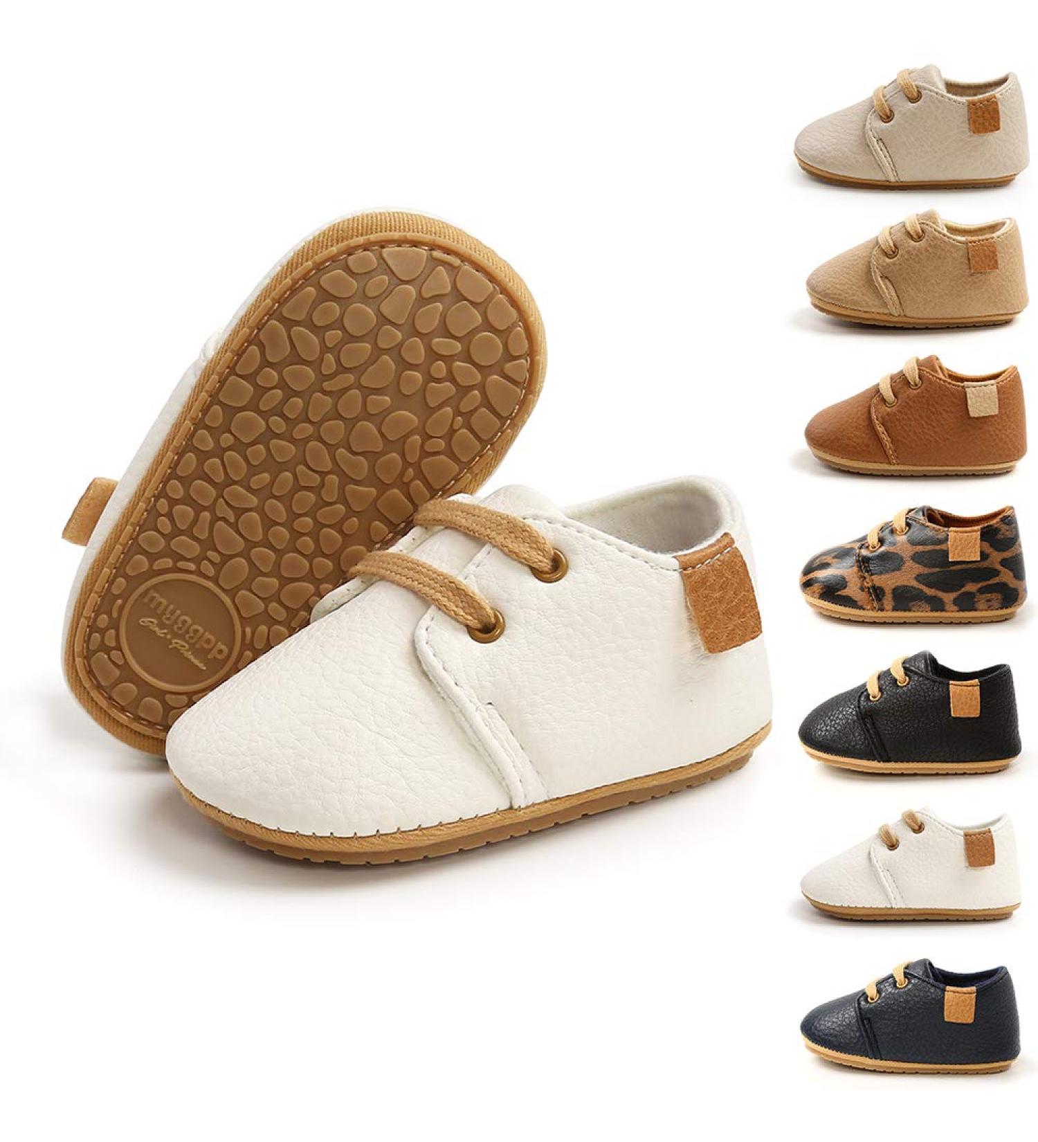 Infant Baby Boys Girls Oxford Shoes | Anti-Slip Trainer First Walking Sneakers 12-18 Months - White - Buy Online on GoSupps.com