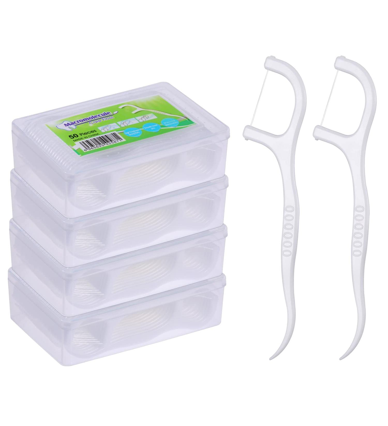 Kwokwei 200 Pieces Dental Floss Picks - Y-Form Toothpicks with Holder - Disposable Interdental Cleaners for Effective Dental Care - Buy Online on GoSupps.com