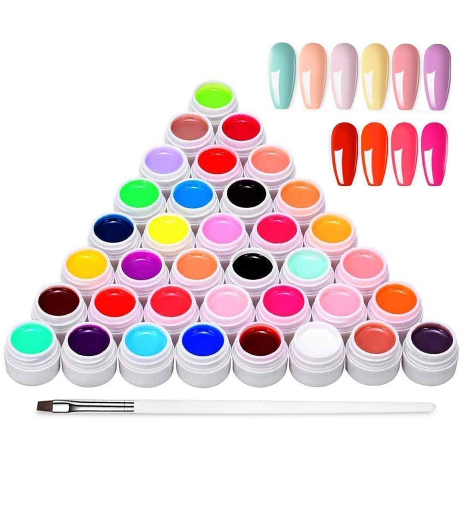 Anself 36 Colors Nail Polish Paint Kit with Nail Brush for DIY Nail Art Design - Buy Online on GoSupps.com