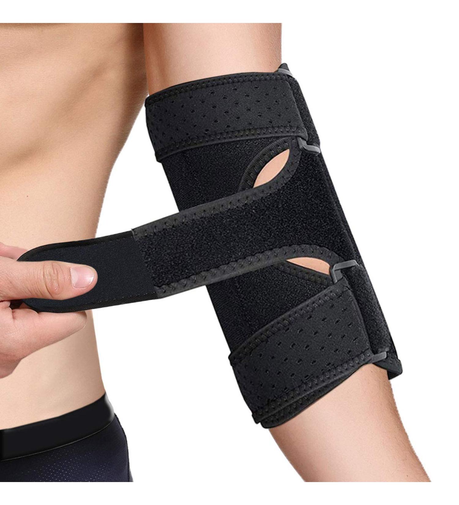 LiberShine Adjustable Neoprene Elbow Brace for Tendonitis Relief - Breathable Arm Stabilizer for Tennis Elbow, Weightlifting, Joint Pain - Cubital Tunnel Splint Included - Buy Online on GoSupps.com