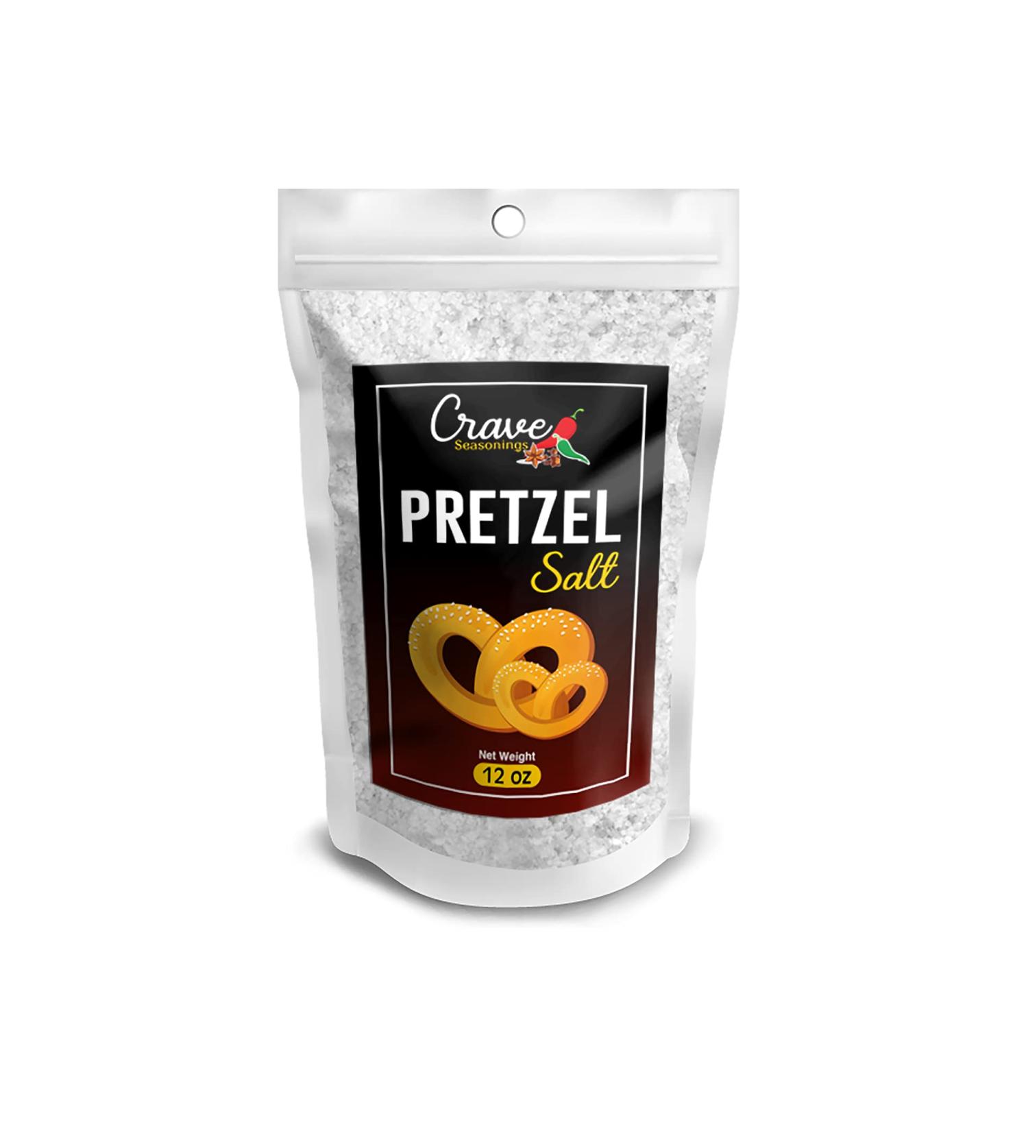 Crave Coarse Pretzel Salt 12 Oz Bag - Premium All Natural Topping for Soft Pretzels, Bagels & Breads - Buy Online on GoSupps.com