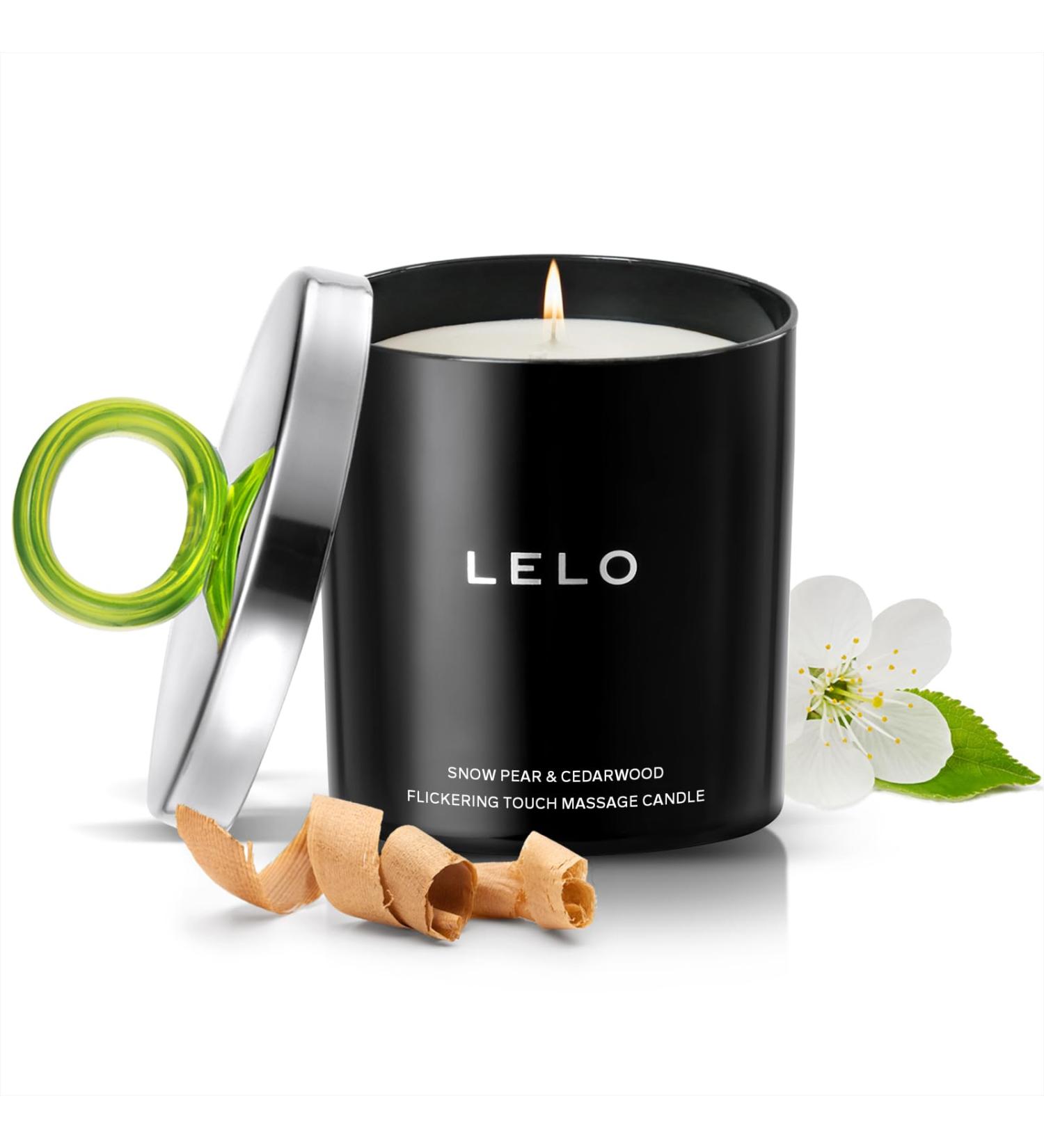 LELO Flickering Touch Massage Candle - Luxury 5.3oz Scented Body Oil with Snow Pear & Cedarwood - International Shipping Available - Buy Online on GoSupps.com