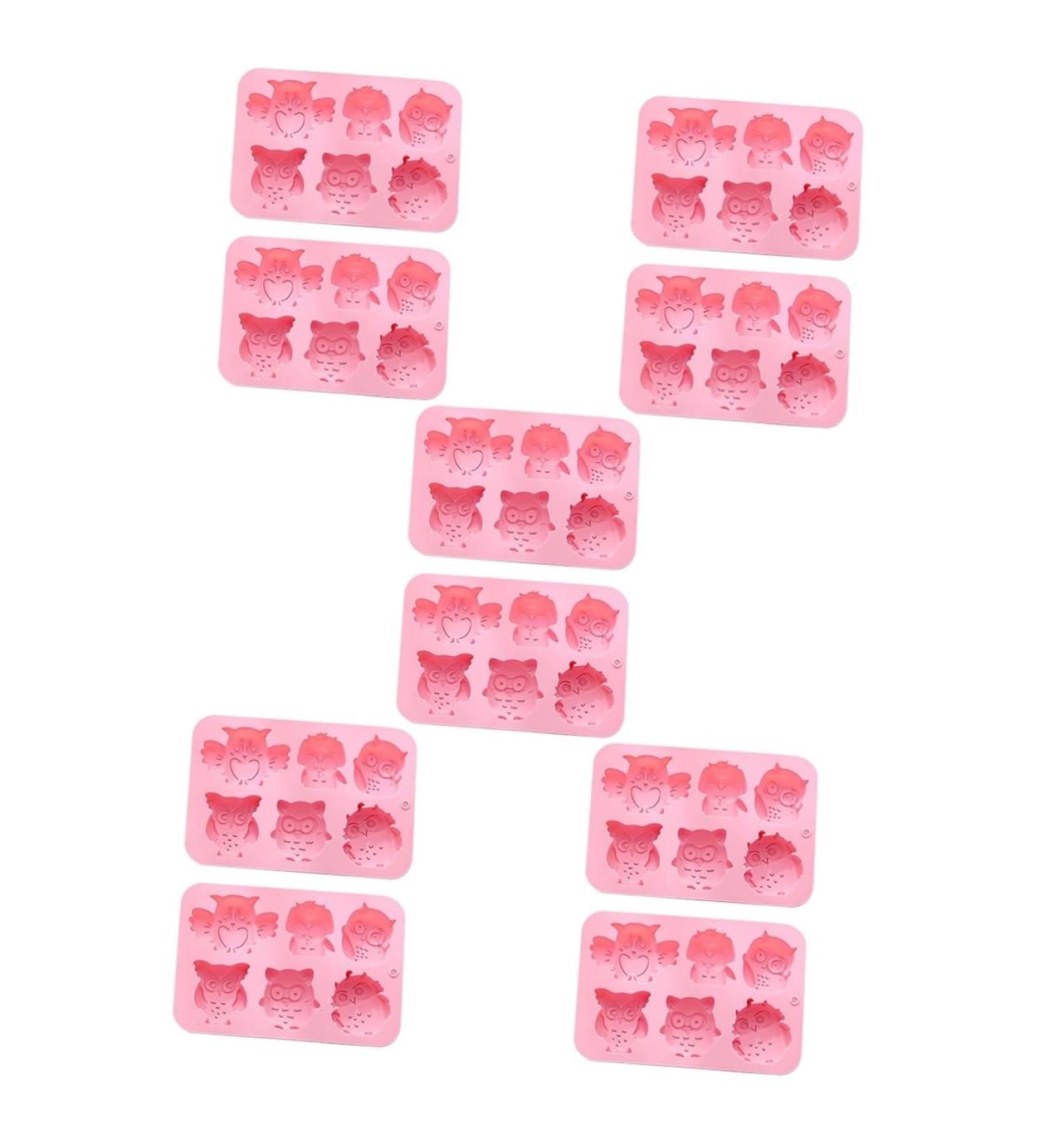 MAGICLULU 10 Pcs Baking Cake Mold Chocolate Mold Candy Chocolate Owl Soap Molds Silicone Mold Silicone Soap Animal Cookie Silicone Baking Mold Owl Candy Molds to Bake Silica Gel Tool 19.9x13.8cmx5pcs Pinkx5pcs - Buy Online on GoSupps.com
