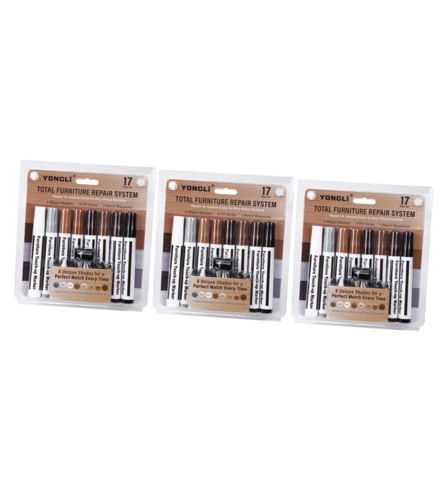 Healeved 51 PCs floor repair kit furniture touch-up up marker Hair color touch-up stick wood grain Assorted Colorx3pcs 1 count (Pack of 1) - Buy Online on GoSupps.com