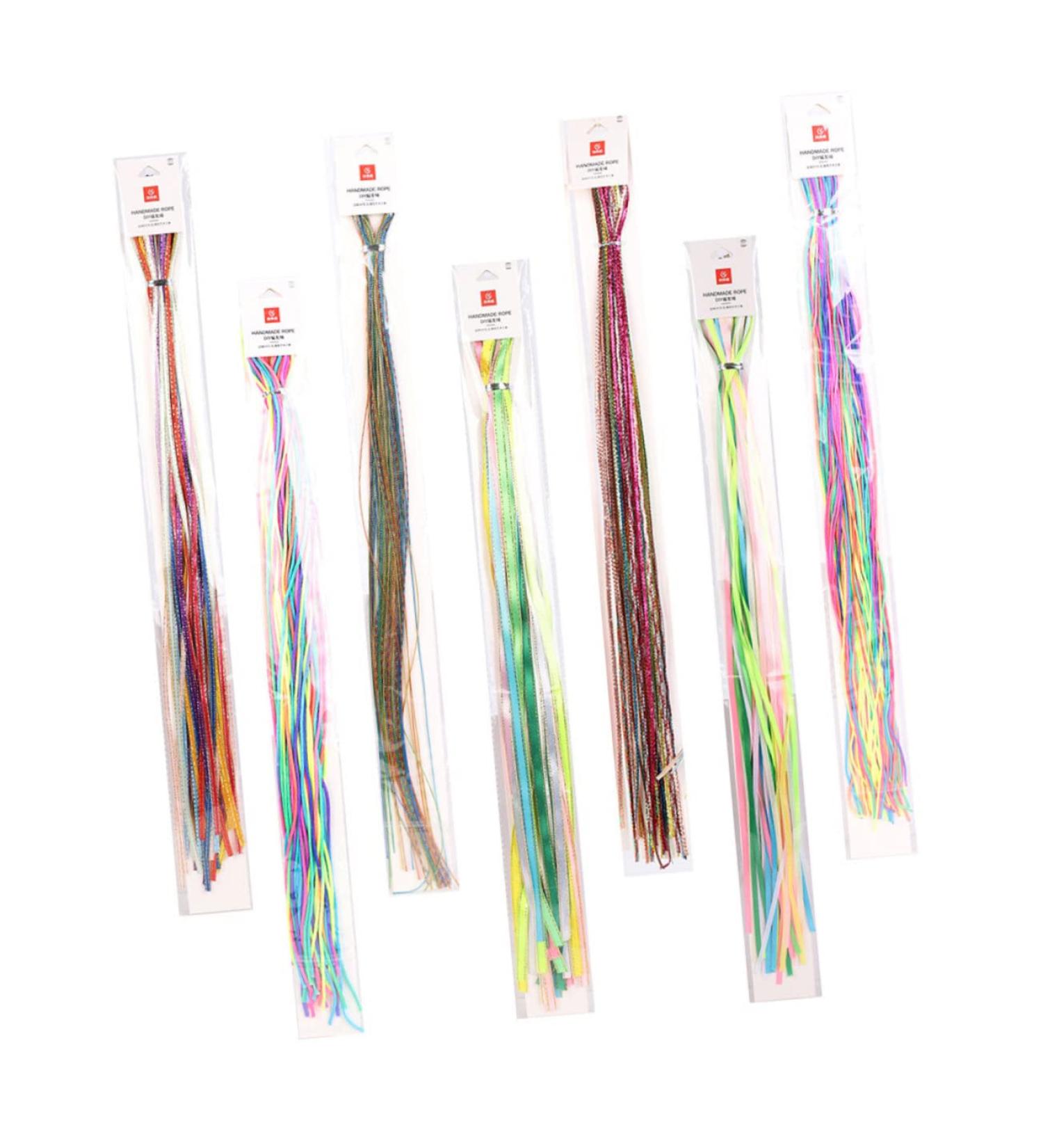 minkissy 7 Sets Colored Hair Rope Braided Hair Scrunchies Ties Ribbon Elastic Hair Ropes Hair Tinsel Ribbon for Hair Hiphop Hair Tie Braid Headdress Molding Line Hip Hop Child Polyester - Buy Online on GoSupps.com